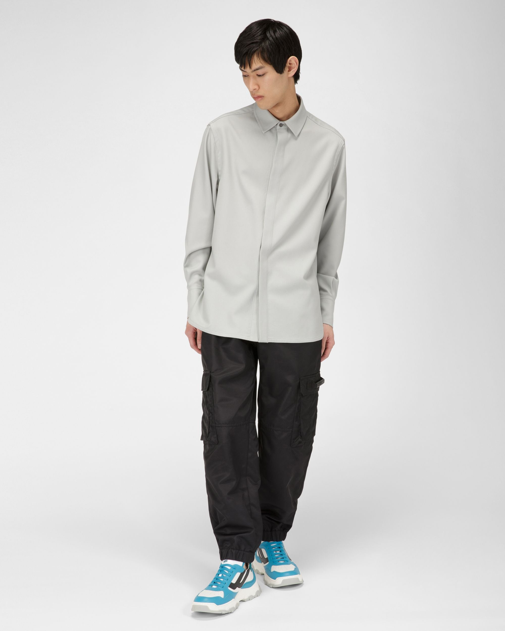 Holden Sneakers In Pelle E Tessuto Blu E Bianco - Uomo - Bally - 03