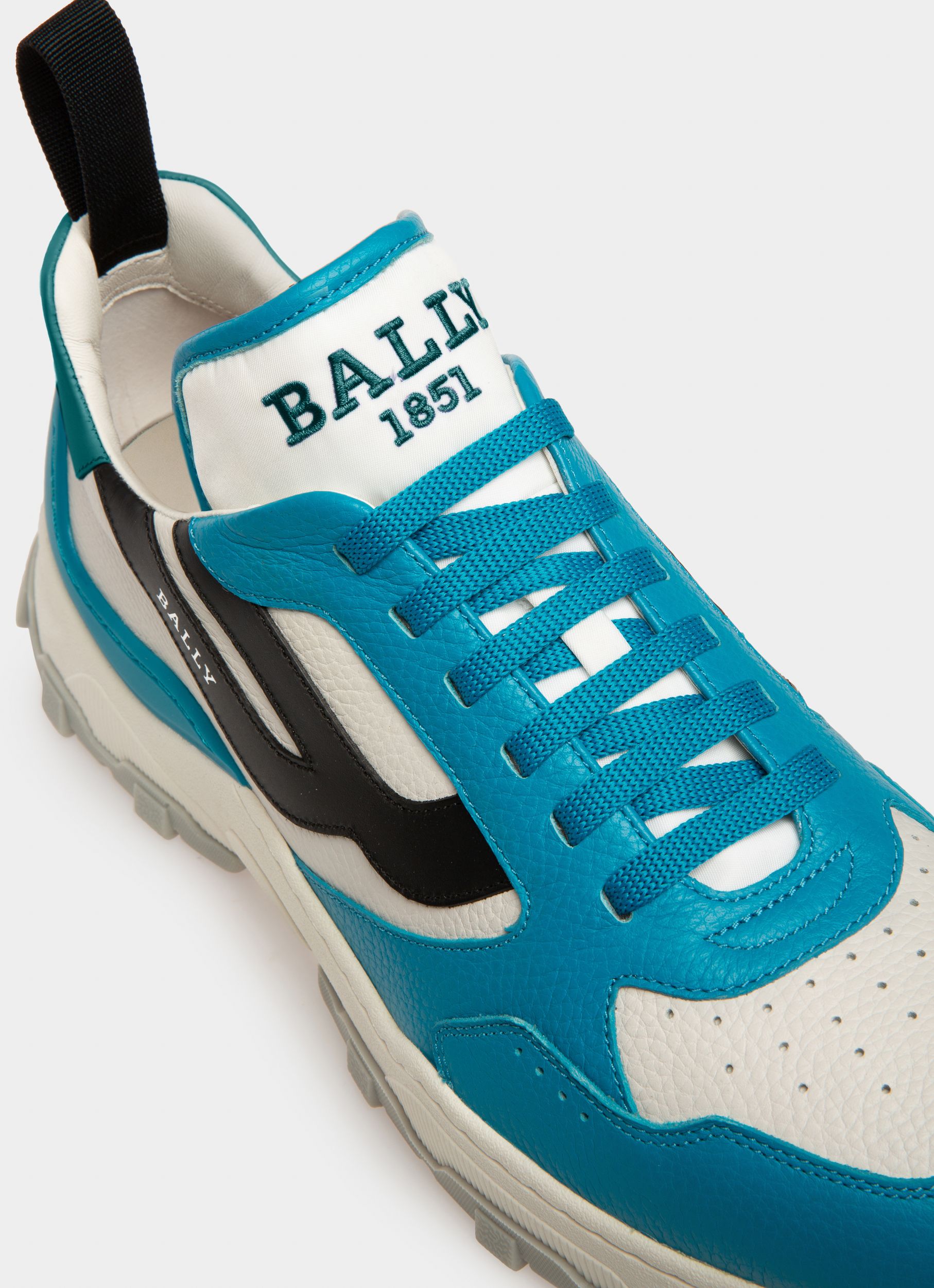Holden Sneakers In Pelle E Tessuto Blu E Bianco - Uomo - Bally - 06