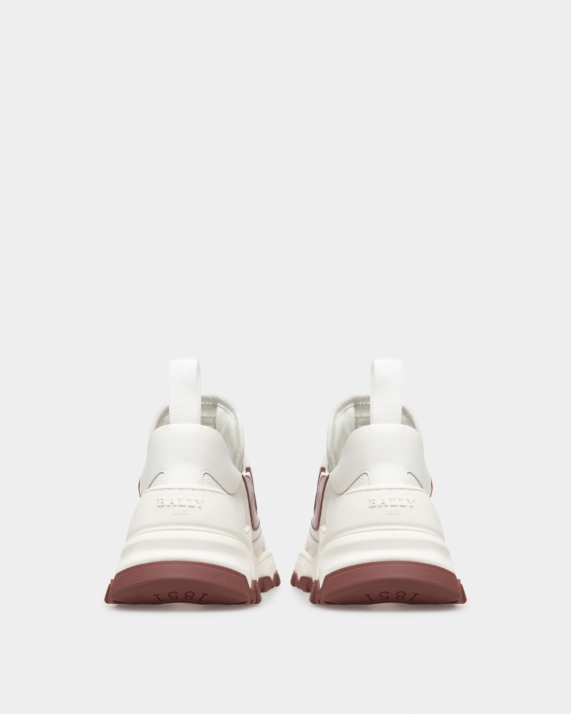 Holden Sneakers In Pelle E Tessuto Bianco E Rosso Antico - Uomo - Bally - 04
