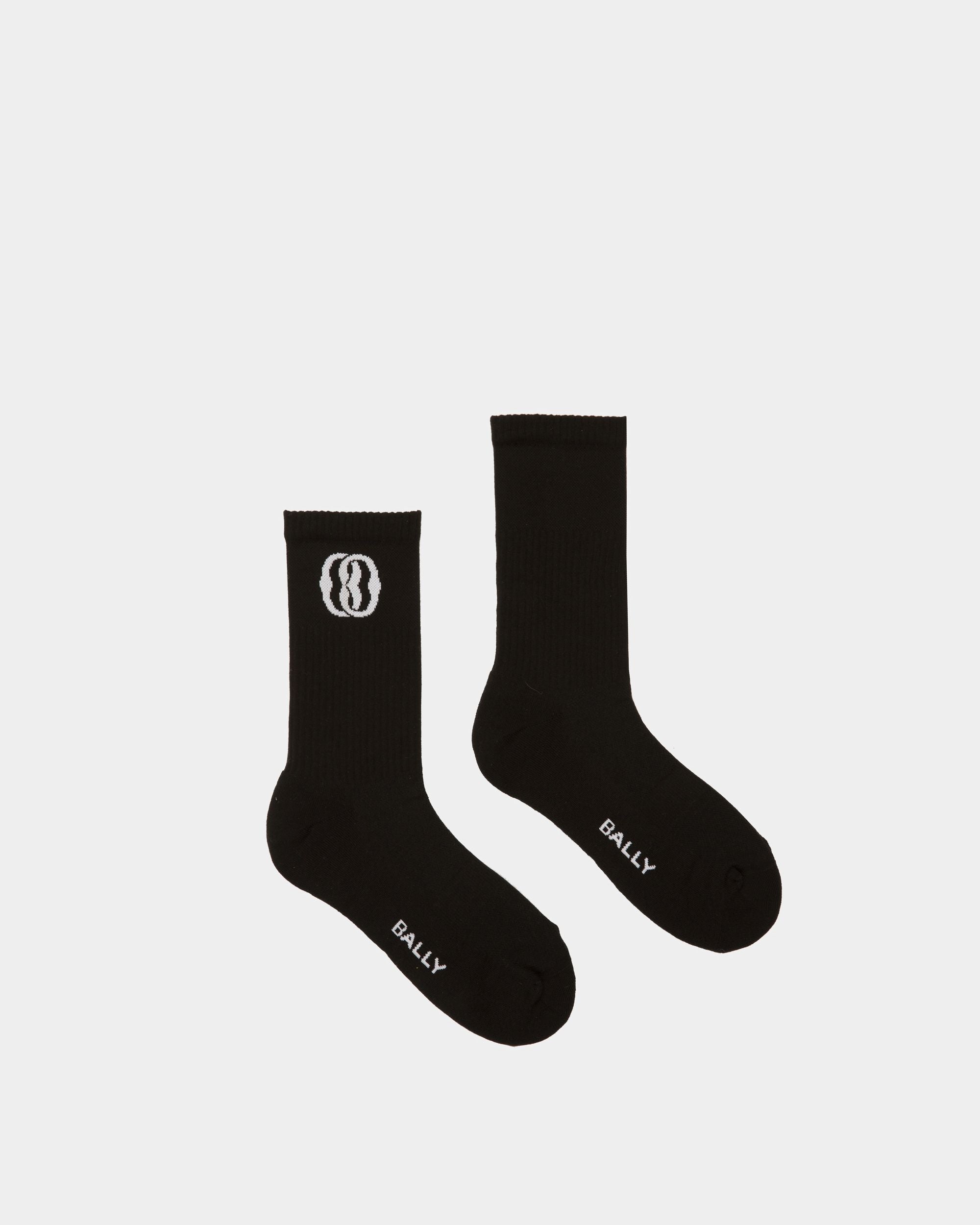 Calze Emblem In Cotone Nero - Uomo - Bally - 01