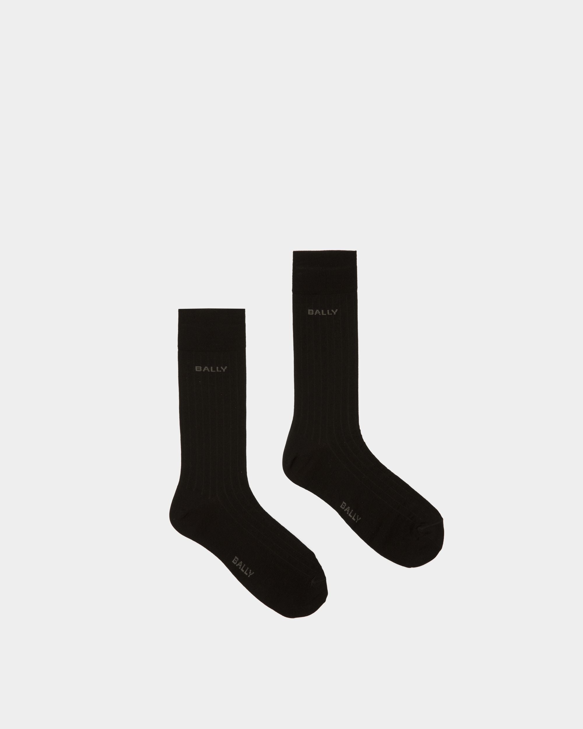 Calze Con Logo In Misto Cotone Nero - Uomo - Bally - 01
