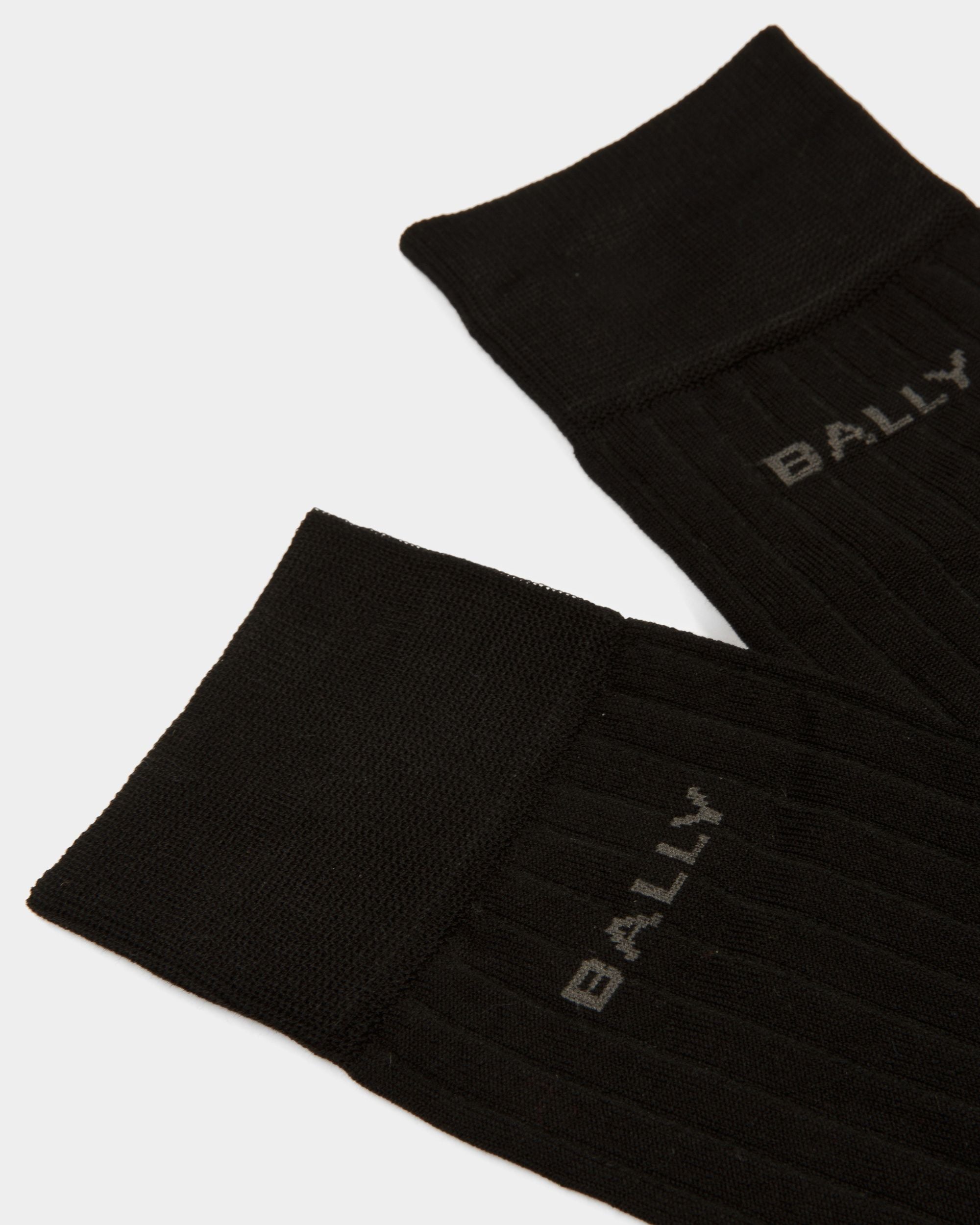 Calze Con Logo In Misto Cotone Nero - Uomo - Bally - 02