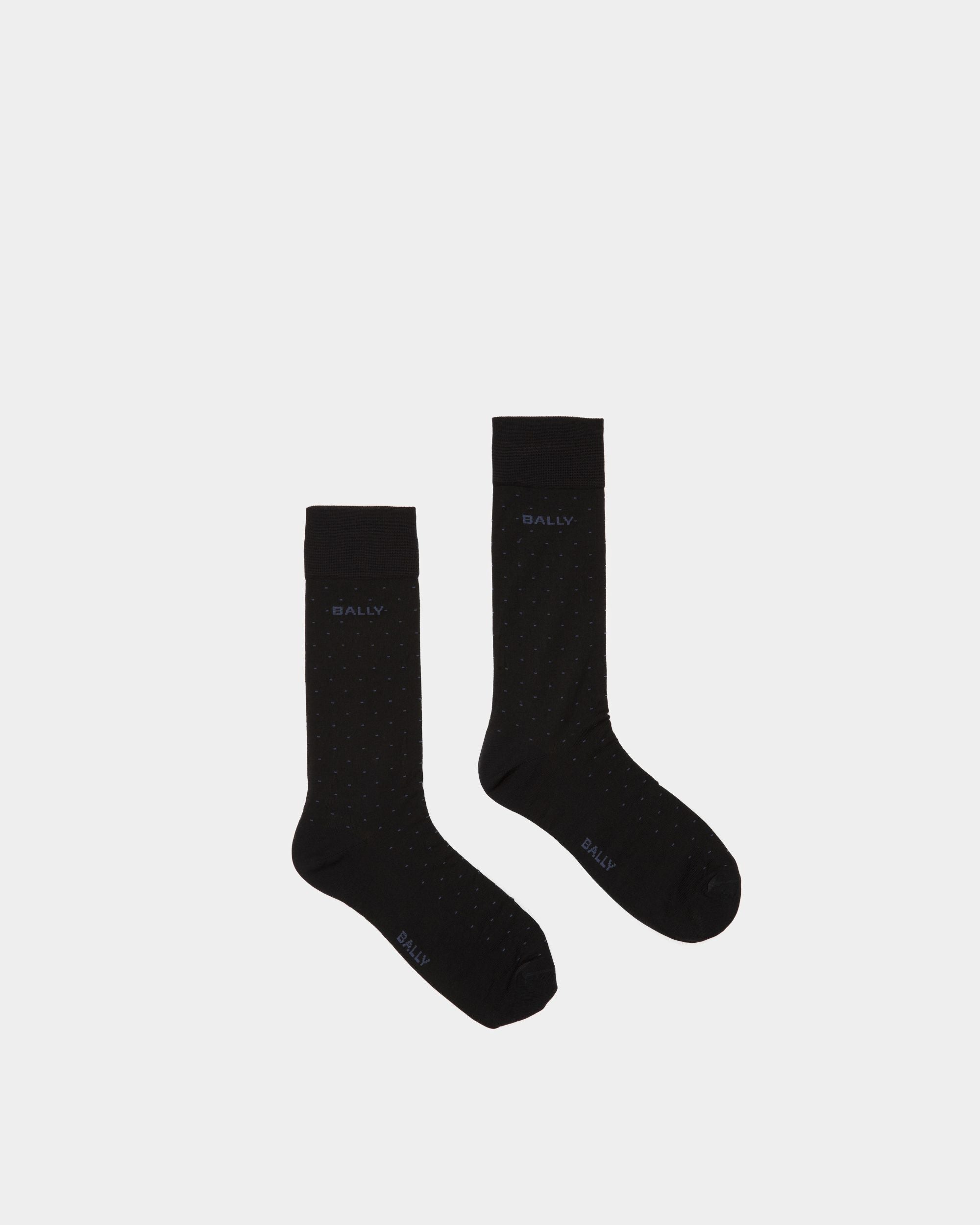 Calze Con Logo In Misto Cotone Color Inchiostro - Uomo - Bally - 01