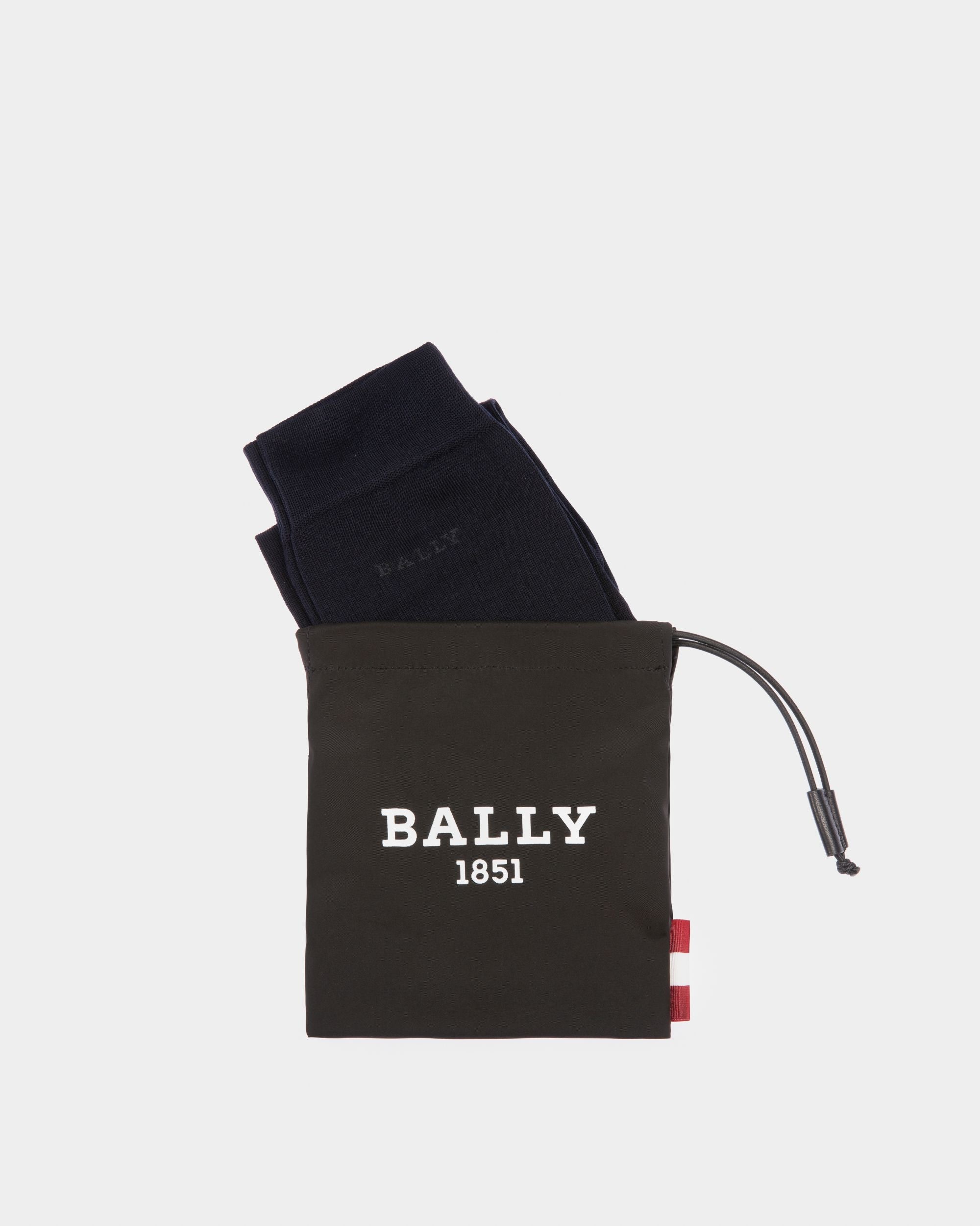 Calze Con Logo In Cotone Blu Marina - Uomo - Bally - 02