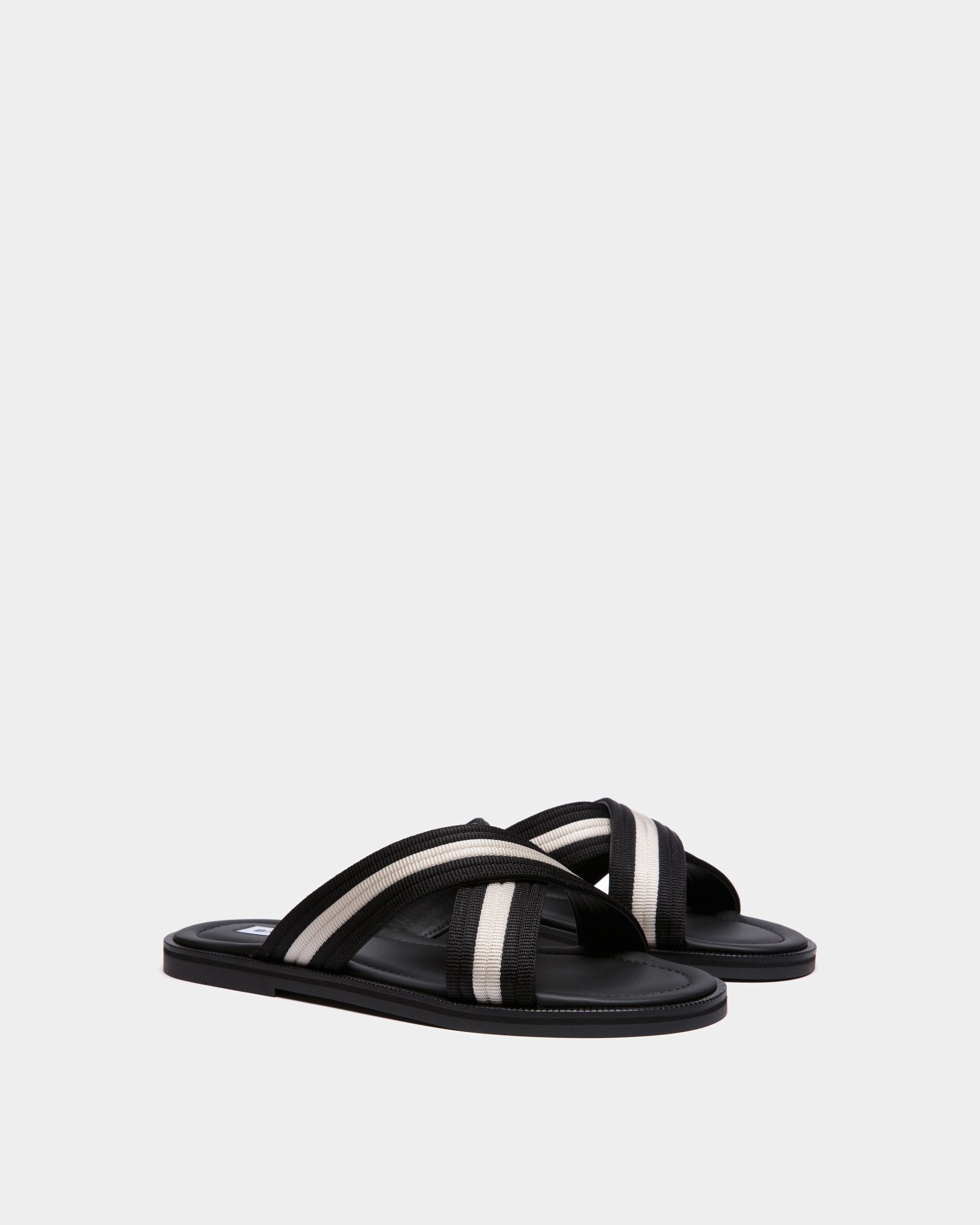 Sandalo Glide In Nylon Bianco E Nero - Uomo - Bally - 02