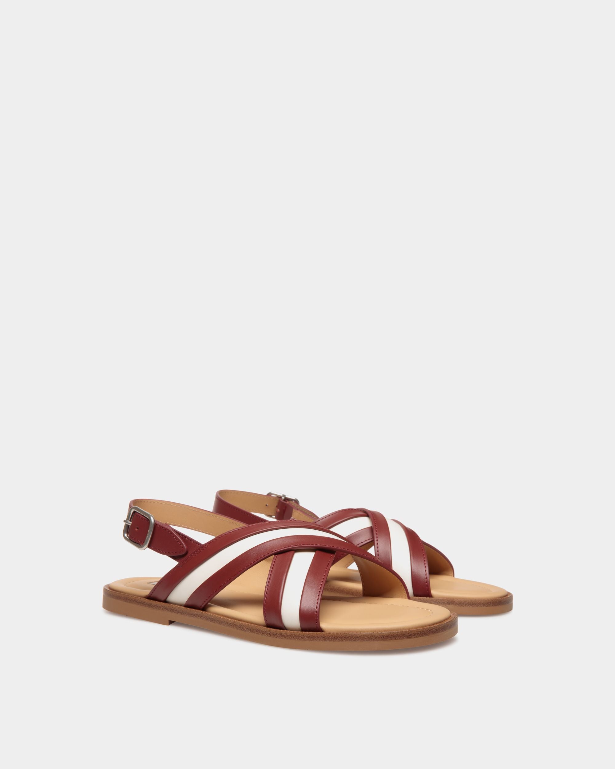 Sandalo Glide In Pelle Rossa E Bianca - Uomo - Bally - 02