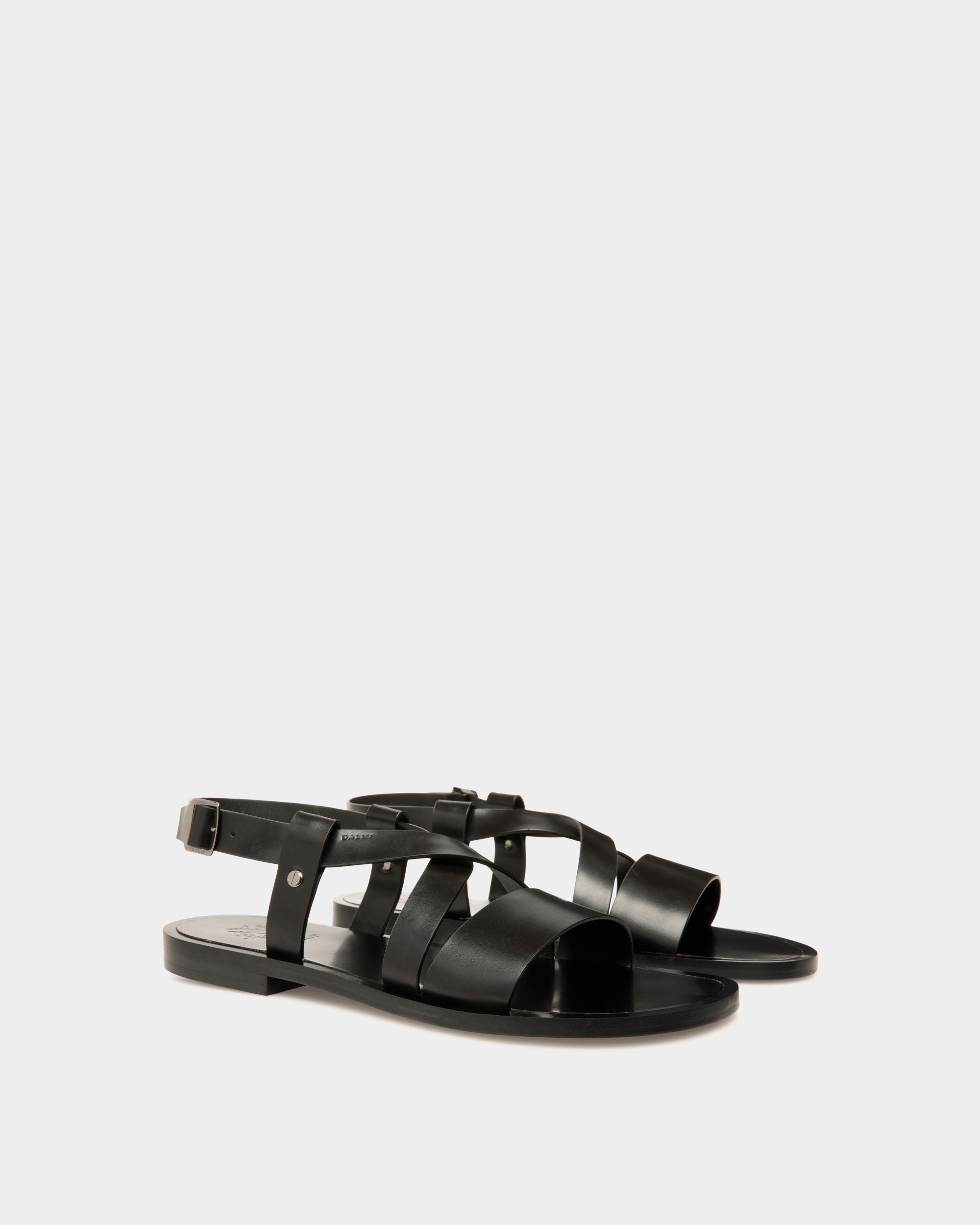 Sandalo Salis In Pelle Nera - Uomo - Bally - 03