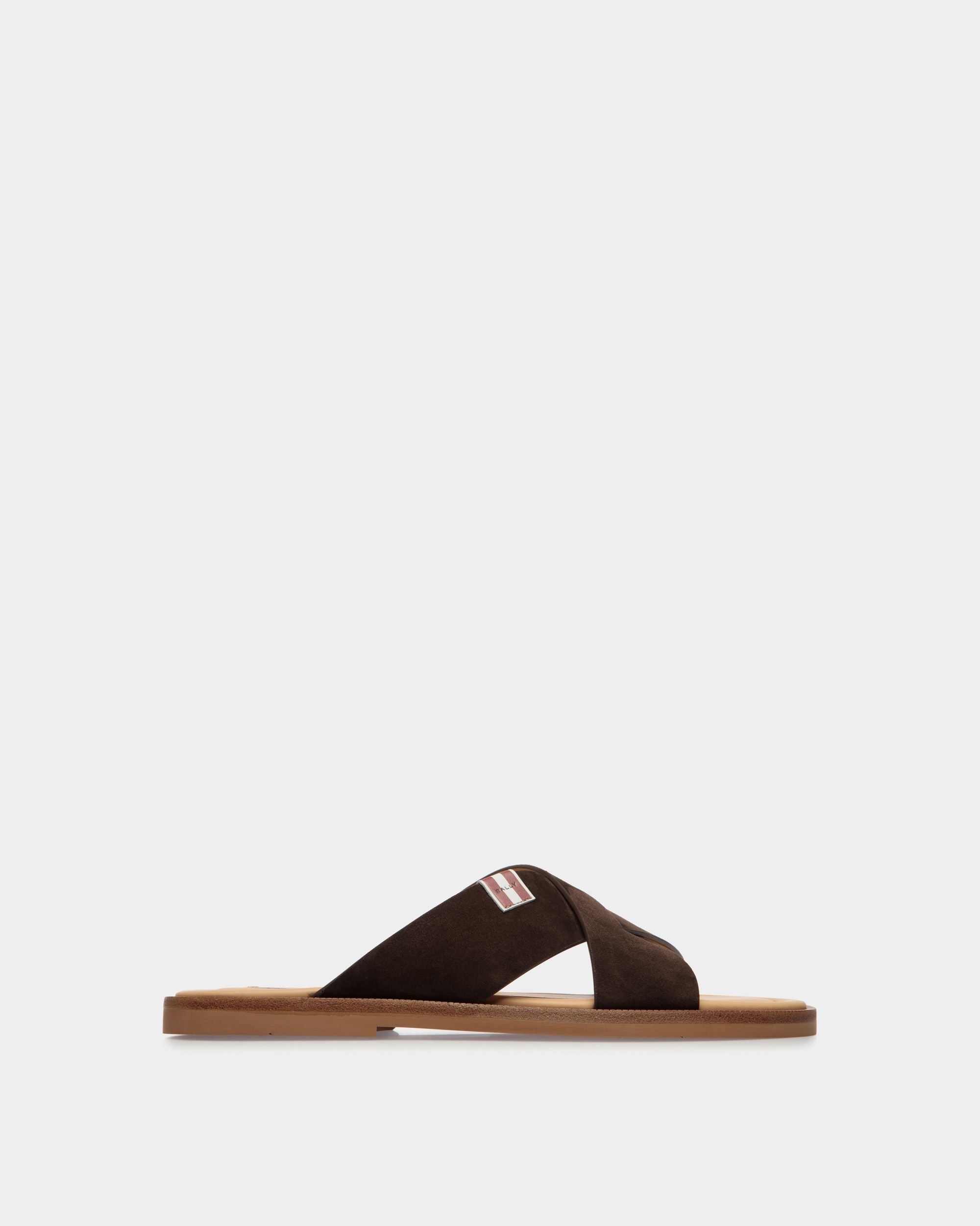 Sandalo Glide In Pelle Scamosciata Color Ebano - Uomo - Bally - 01