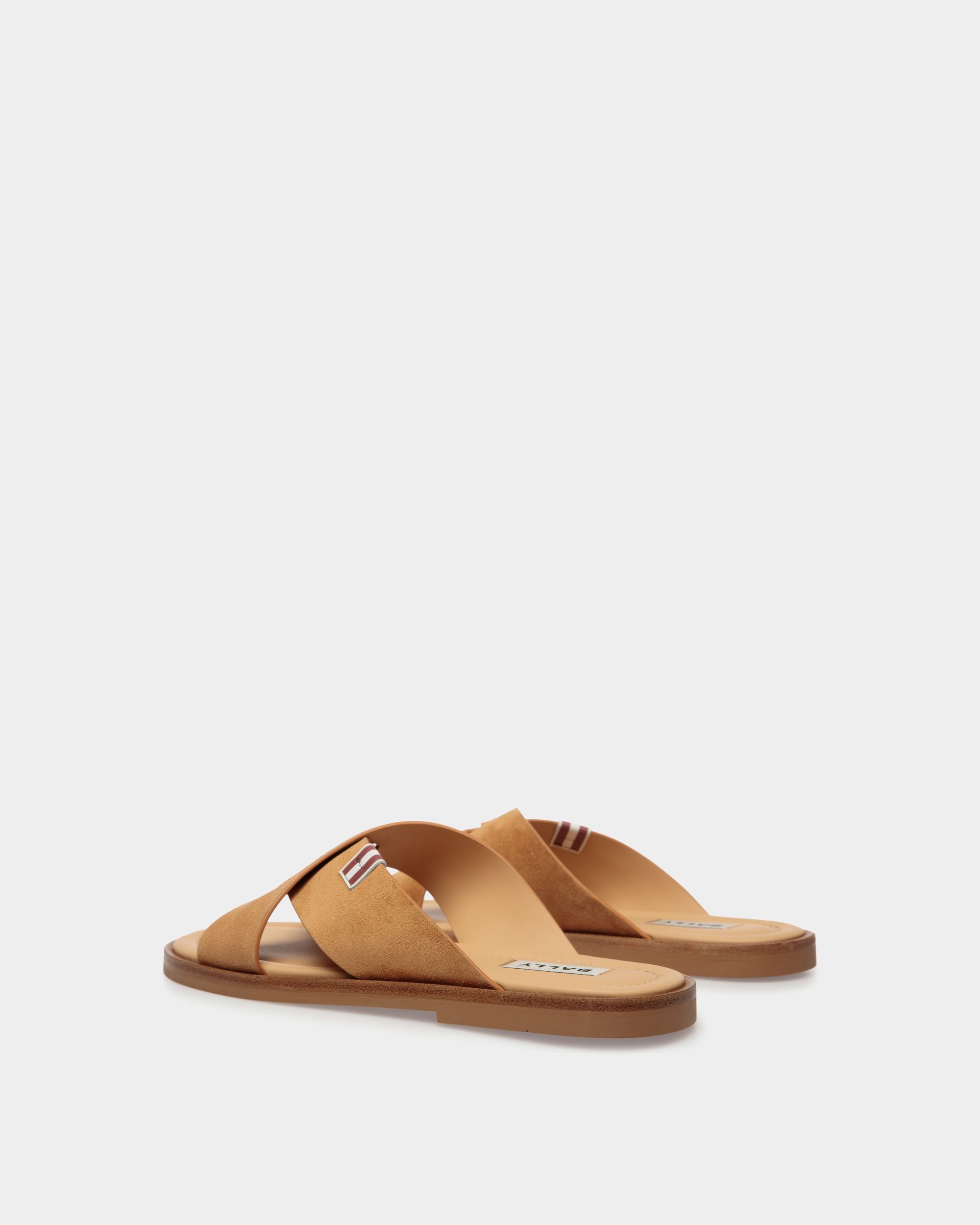 Sandalo Glide In Pelle Scamosciata Marrone - Uomo - Bally - 03