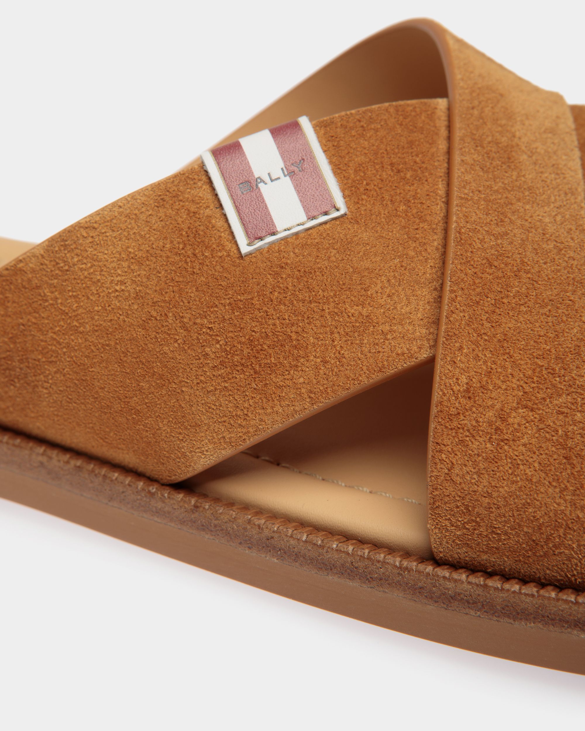 Sandalo Glide In Pelle Scamosciata Marrone - Uomo - Bally - 05