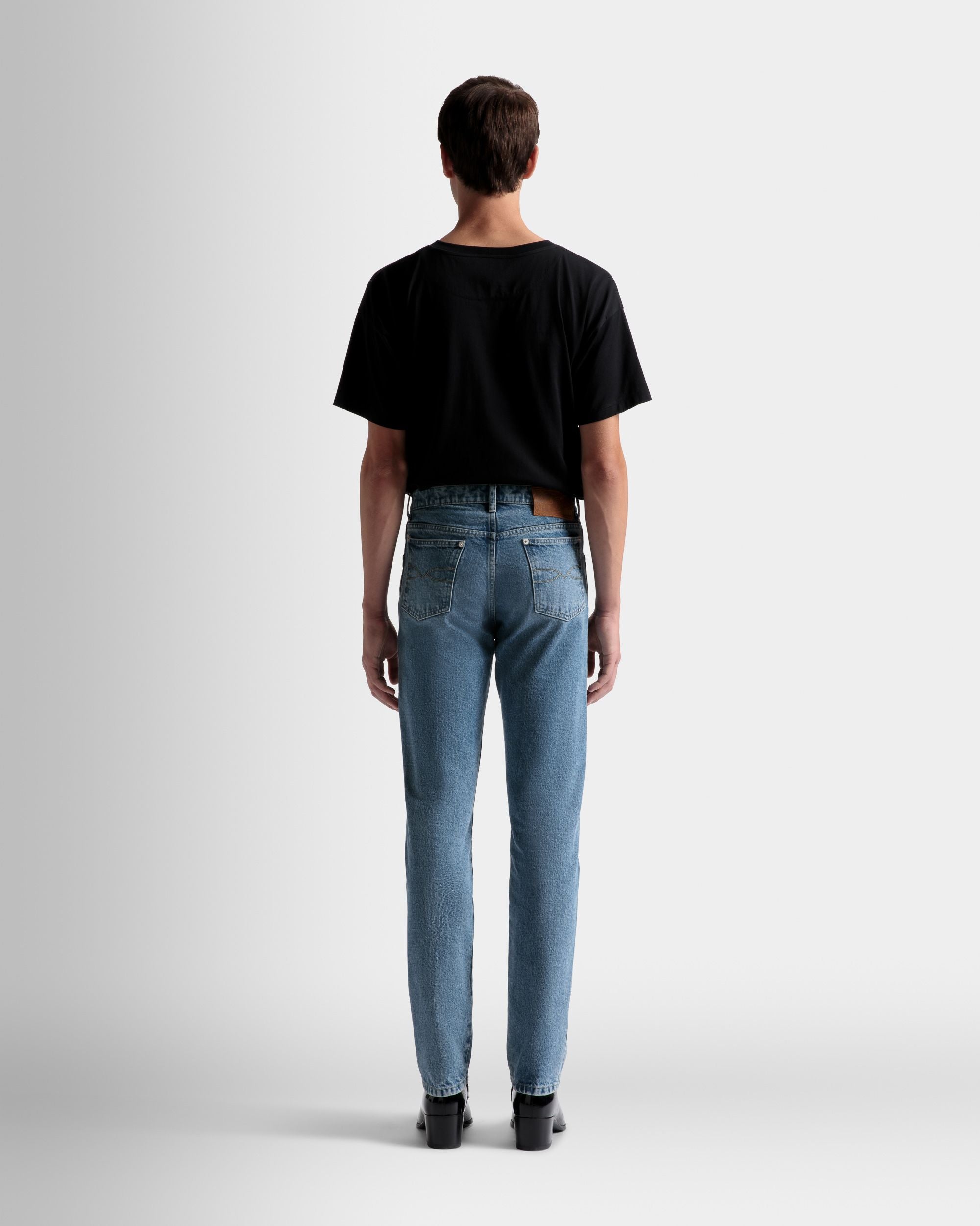 Jeans A Gamba Dritta In Cotone Denim Azzurro - Uomo - Bally - 06