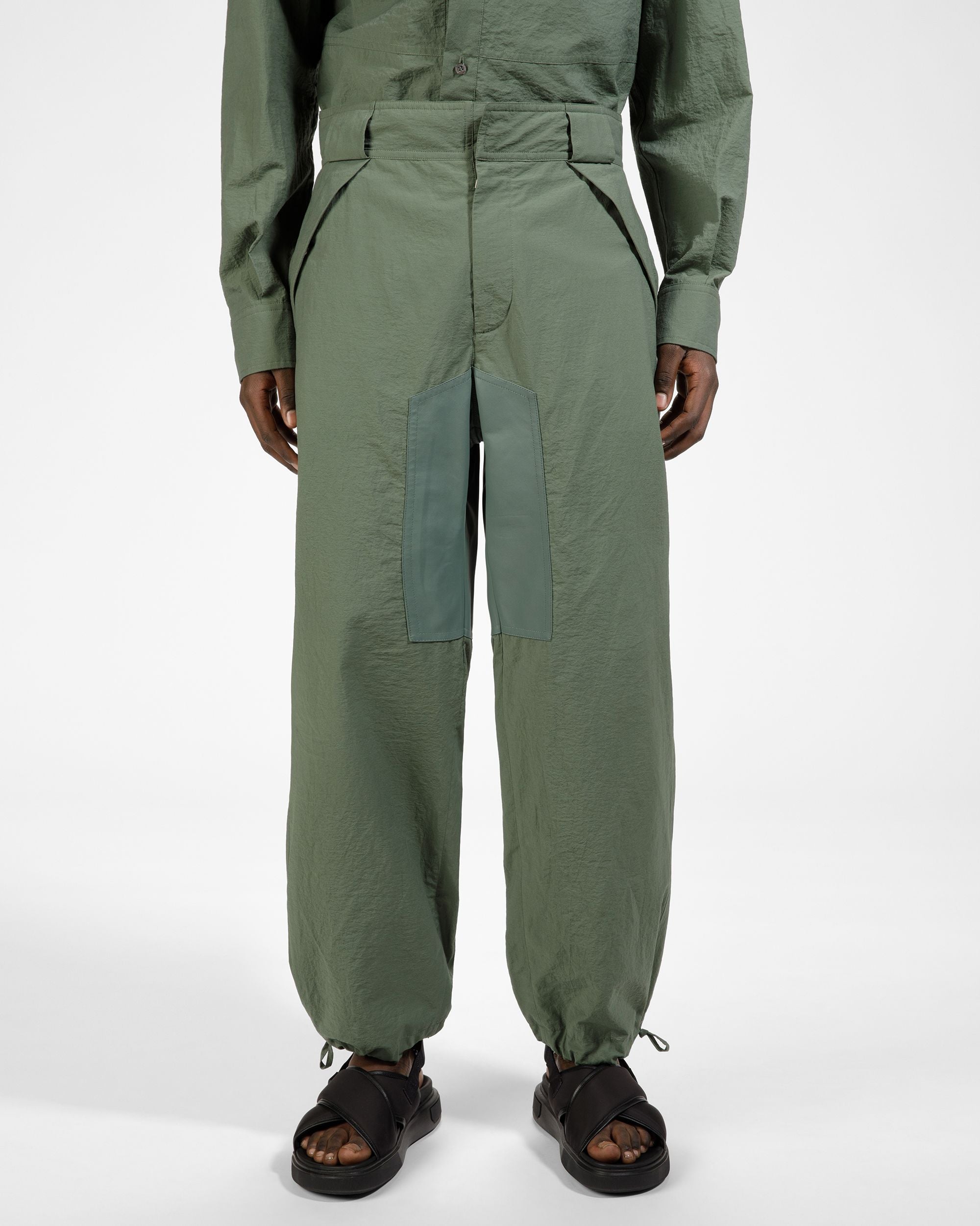 Pantalone Effetto Stropicciato In Misto Cotone Verde Salvia - Uomo - Bally - 01