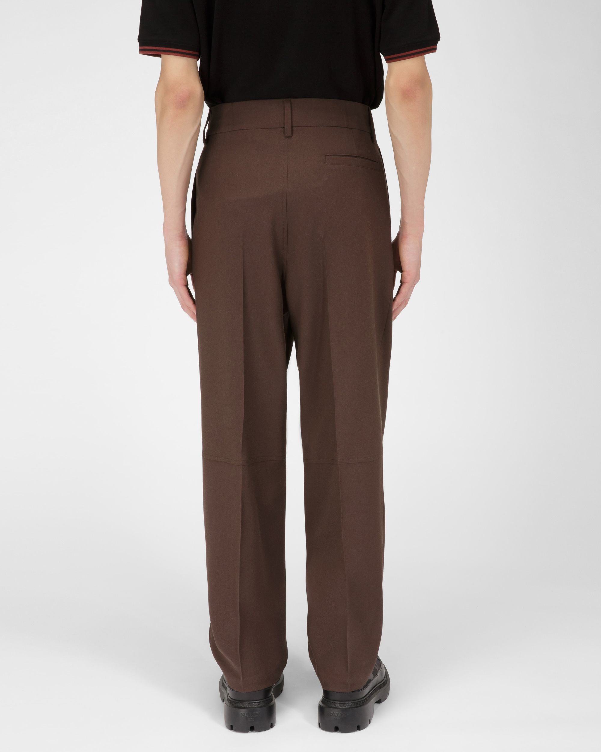 Pantaloni Sartoriali In Lana Marrone Scuro - Uomo - Bally - 03