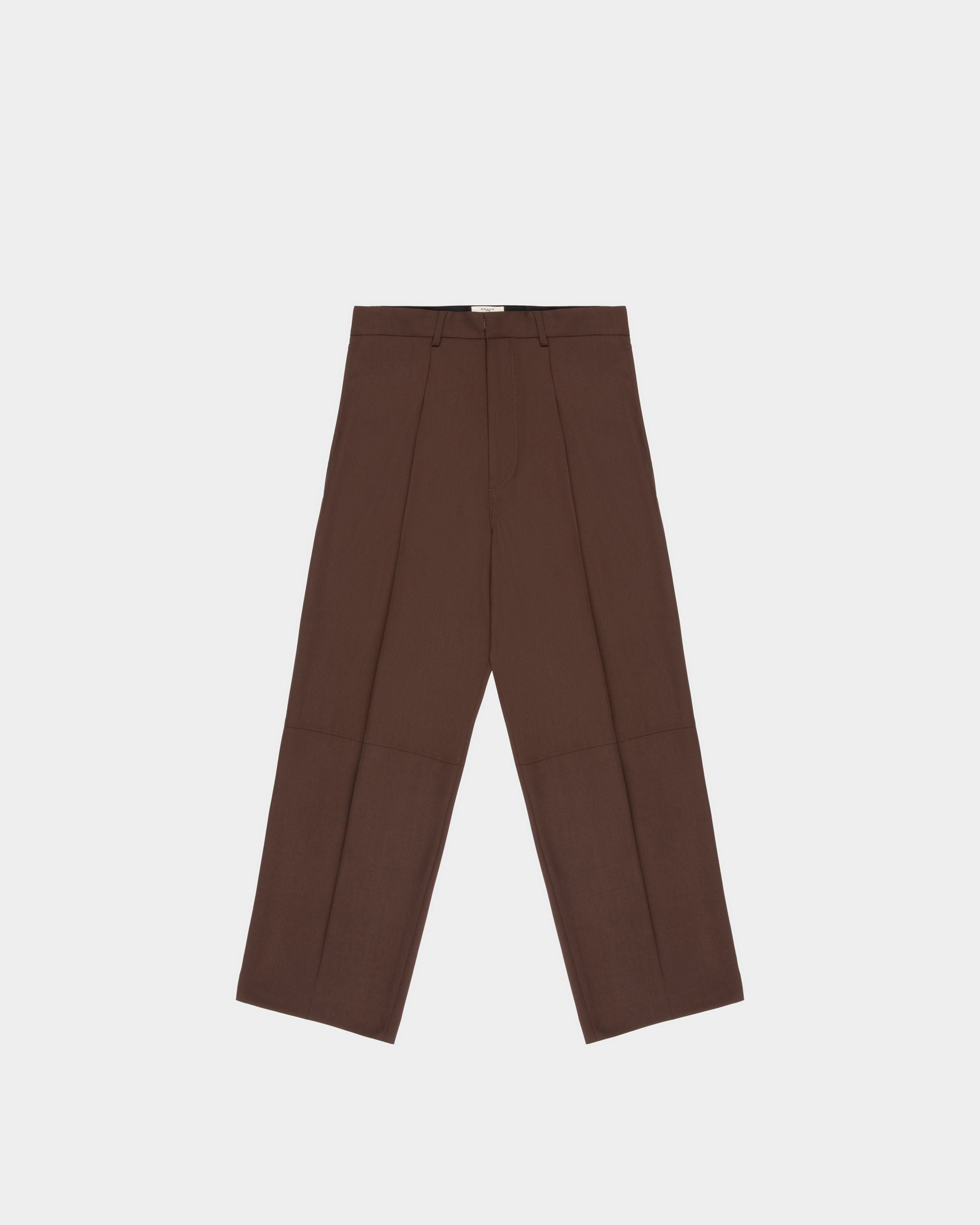 Pantaloni Sartoriali In Lana Marrone Scuro - Uomo - Bally - 04