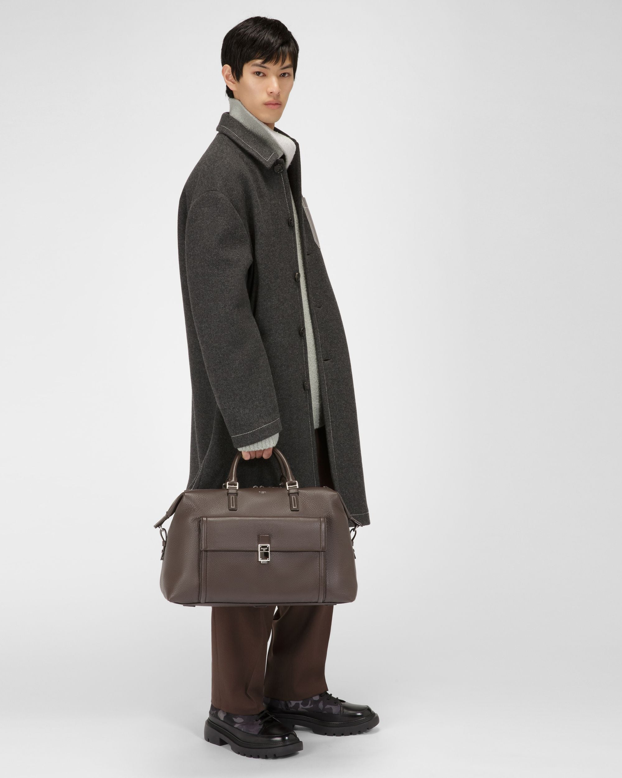 Pantaloni Sartoriali In Lana Marrone Scuro - Uomo - Bally - 05