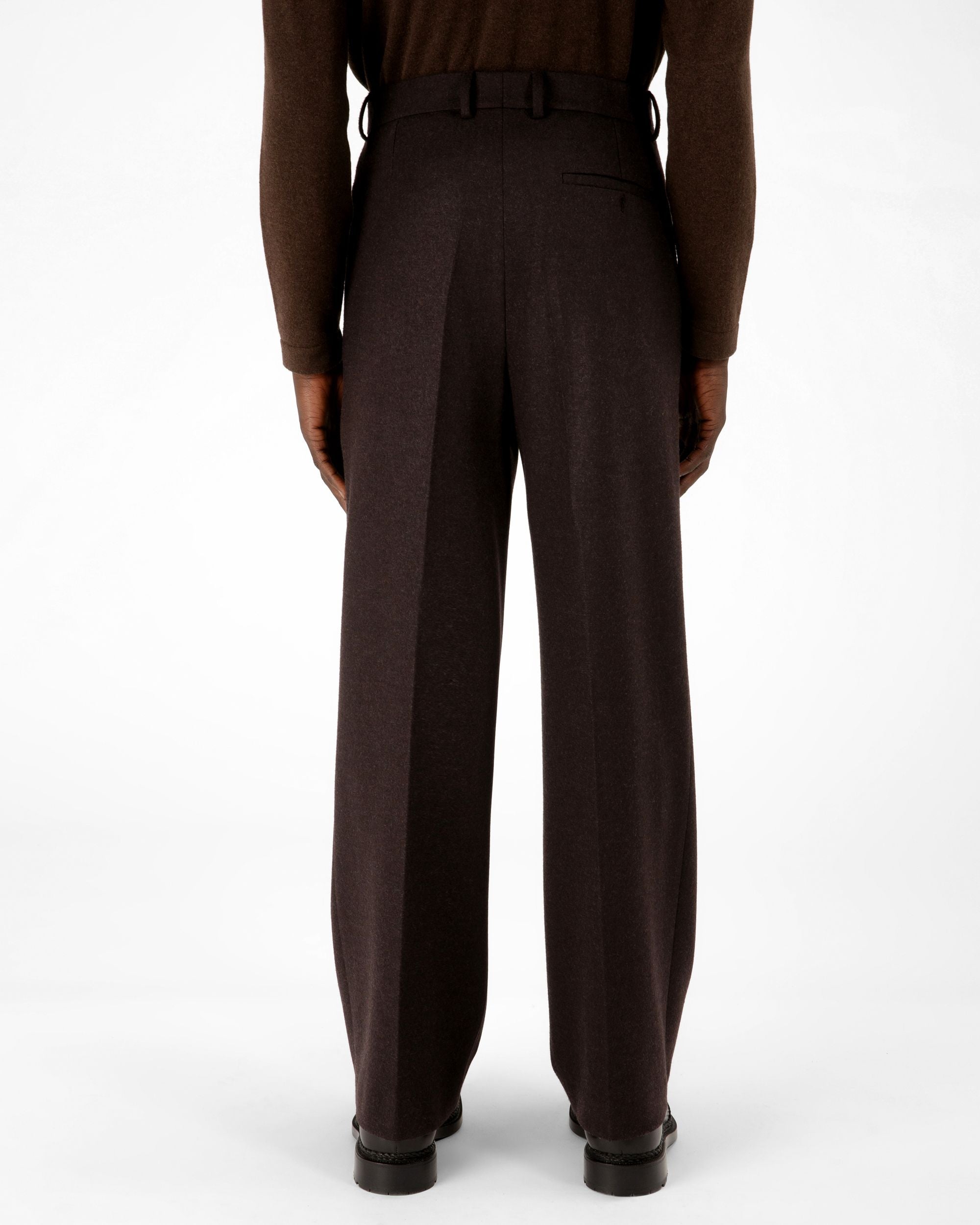 Pantaloni Sartoriali In Lana Marrone Ebano - Uomo - Bally - 03