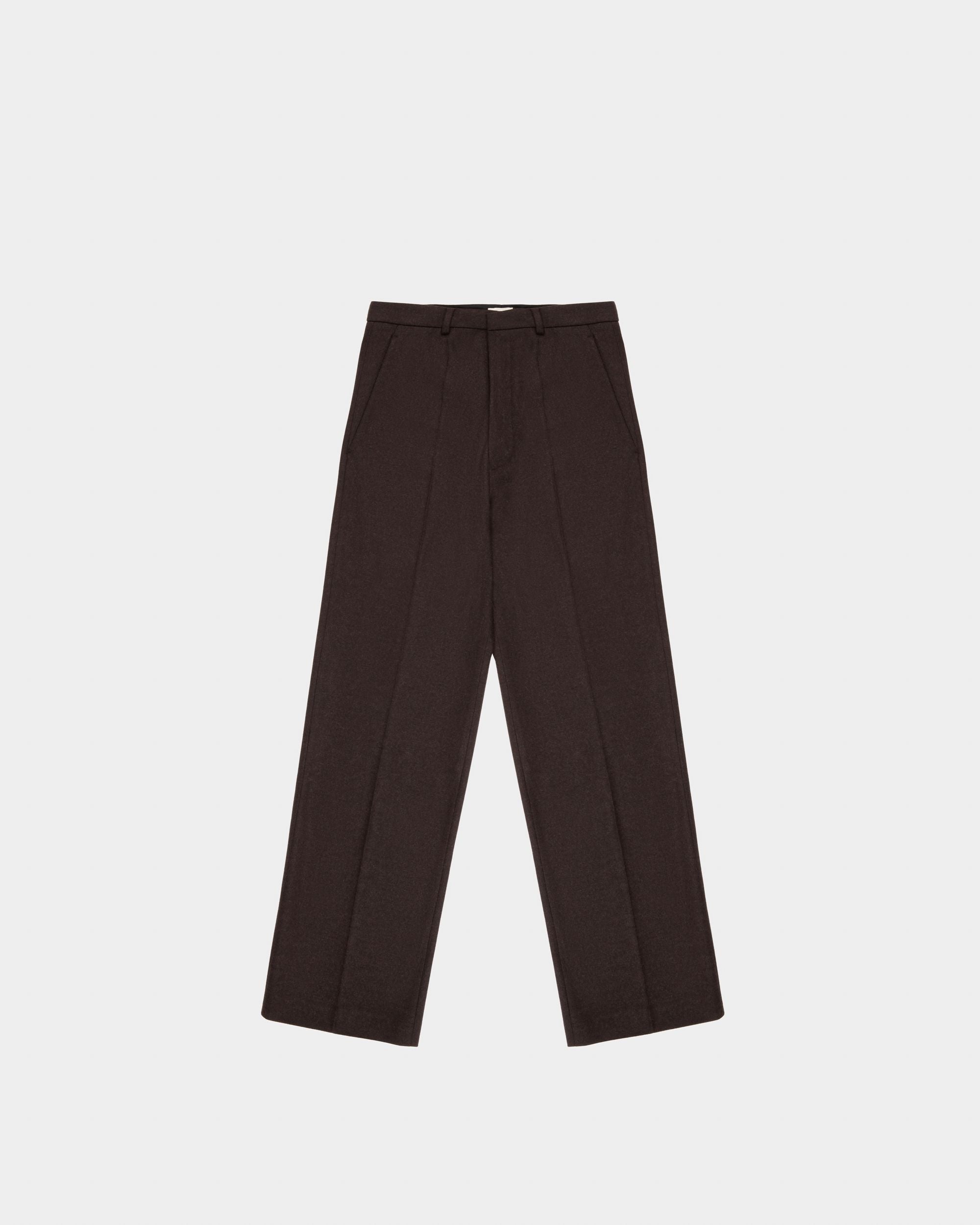 Pantaloni Sartoriali In Lana Marrone Ebano - Uomo - Bally - 04