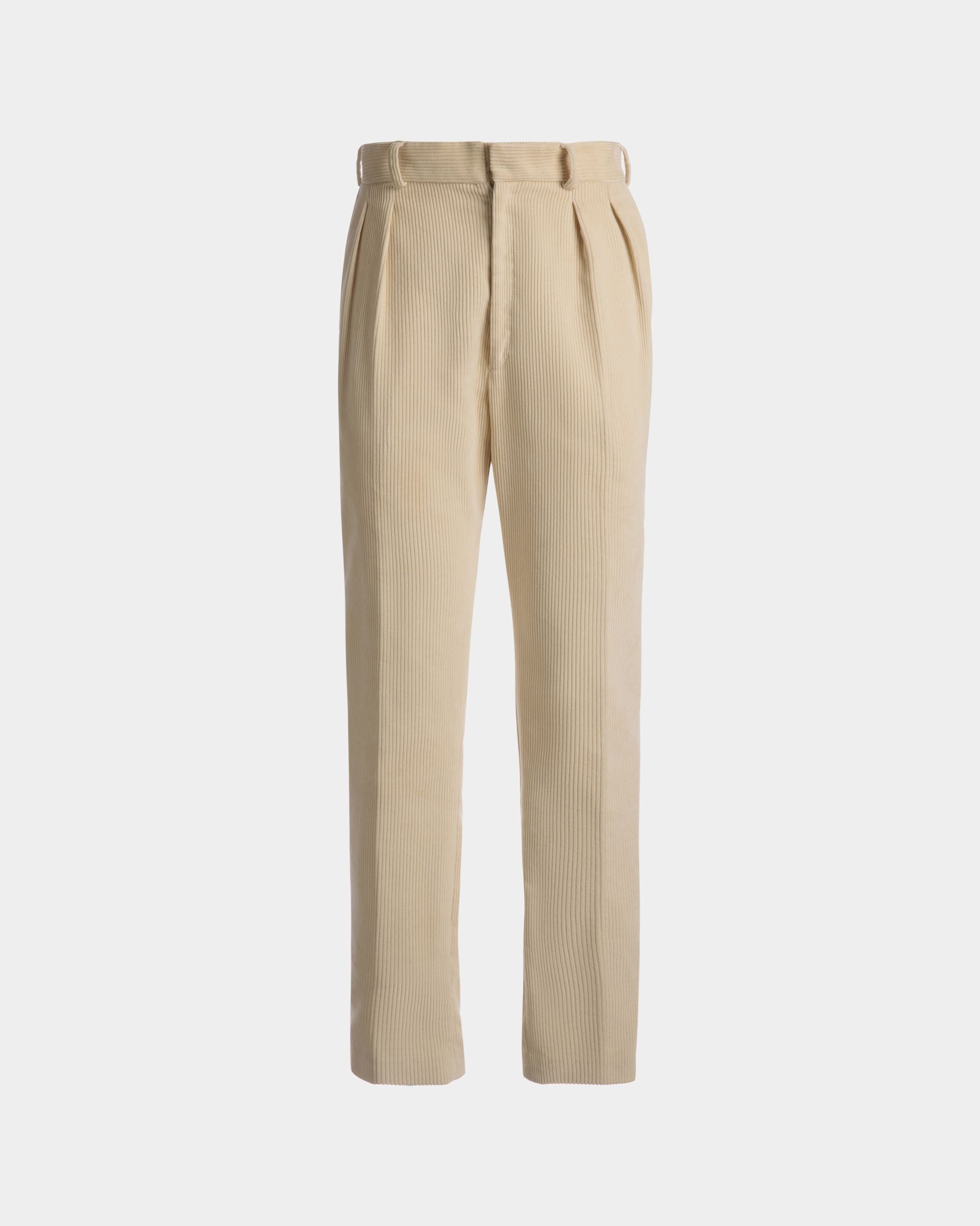 Pantalone Dal Taglio Sartoriale A Gamba Dritta In Lana Avorio - Uomo - Bally - 01