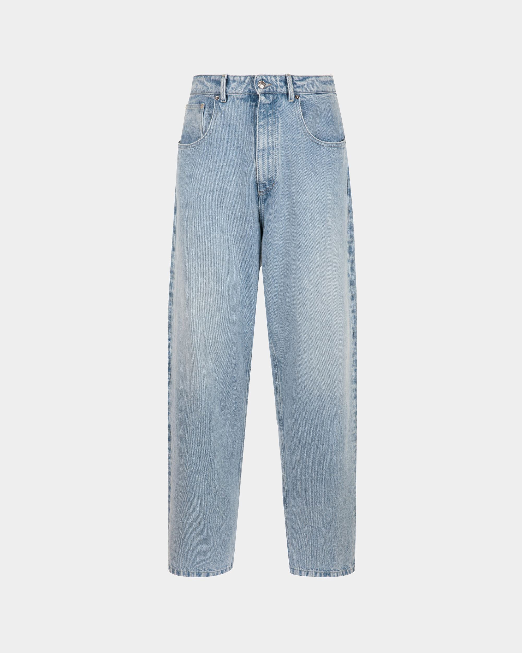 Pantalone Relaxed In Cotone Denim Indaco Chiaro - Uomo - Bally - 01