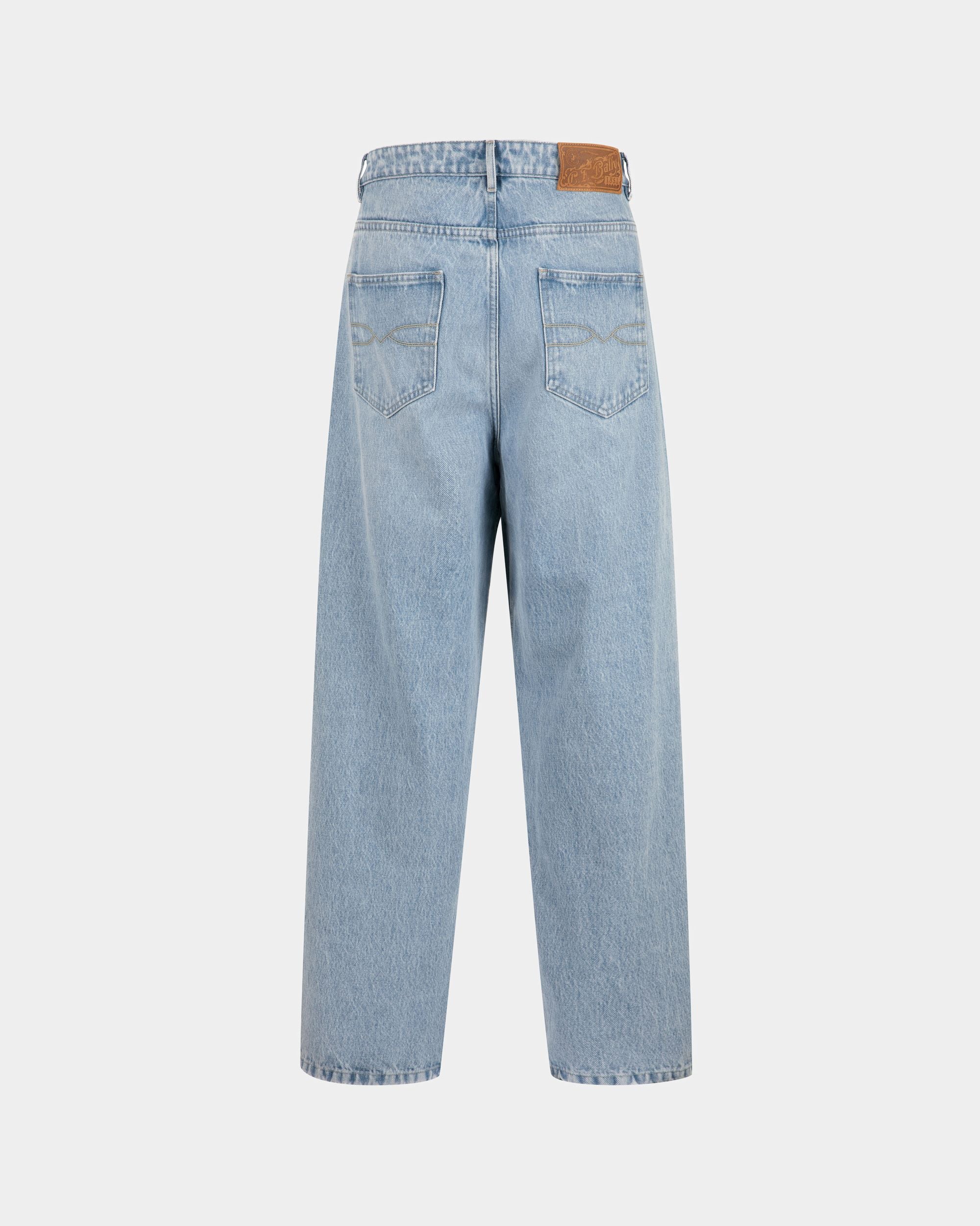 Pantalone Relaxed In Cotone Denim Indaco Chiaro - Uomo - Bally - 03