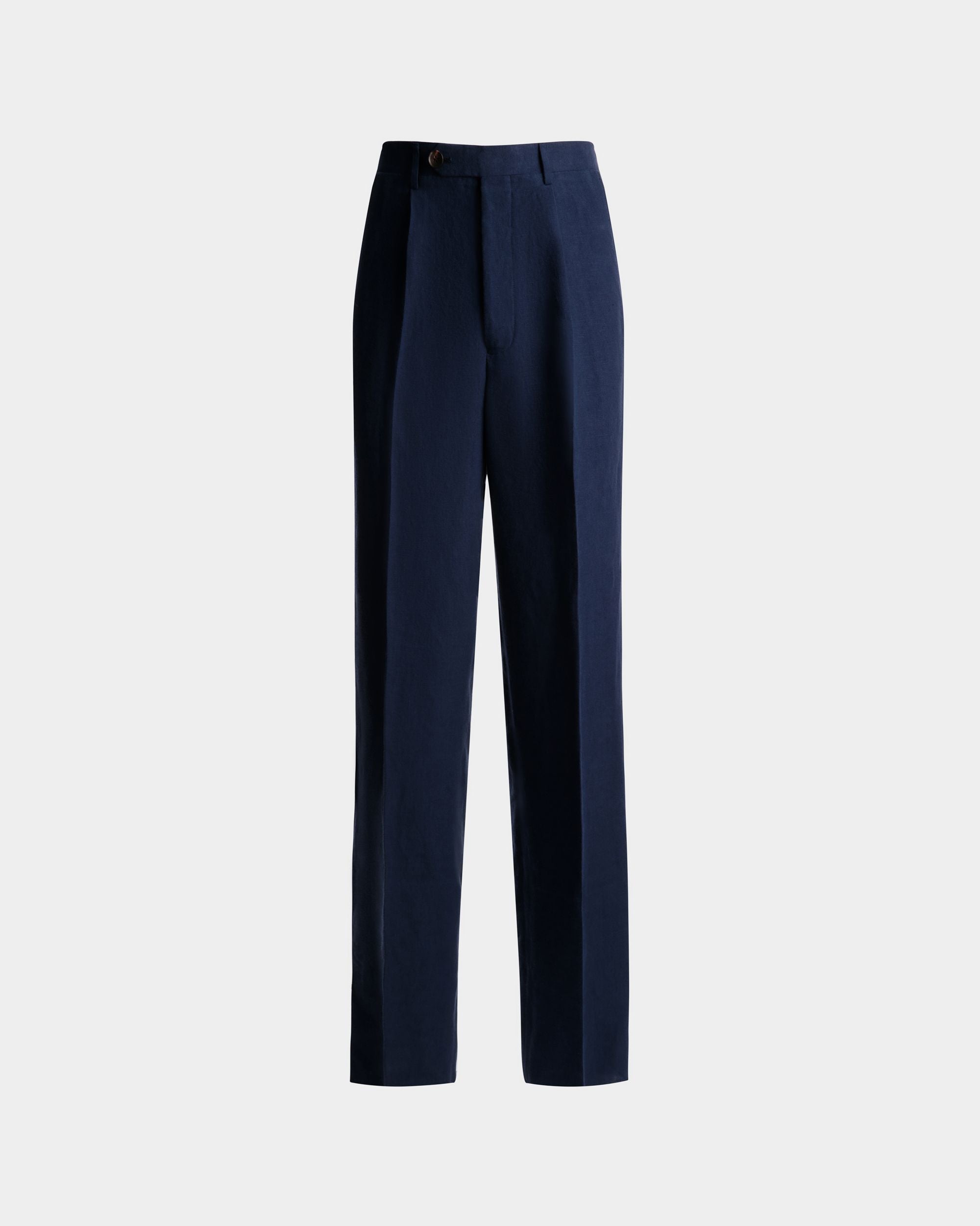 Pantalone In Lino Navy Blue - Uomo - Bally - 01