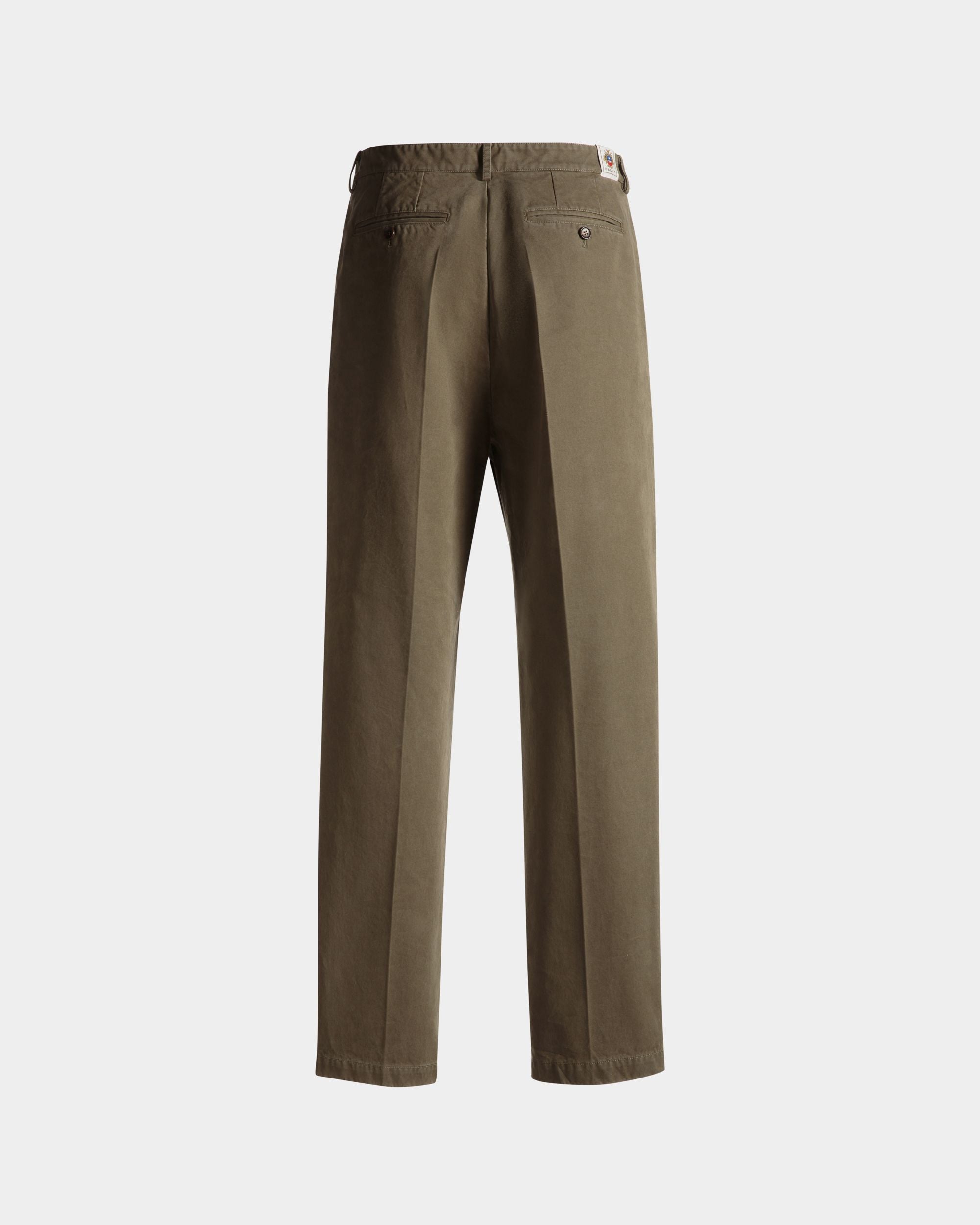 Pantalone Con Pince In Cotone Military Green Dalla Vestibilità Regular - Uomo - Bally - 07