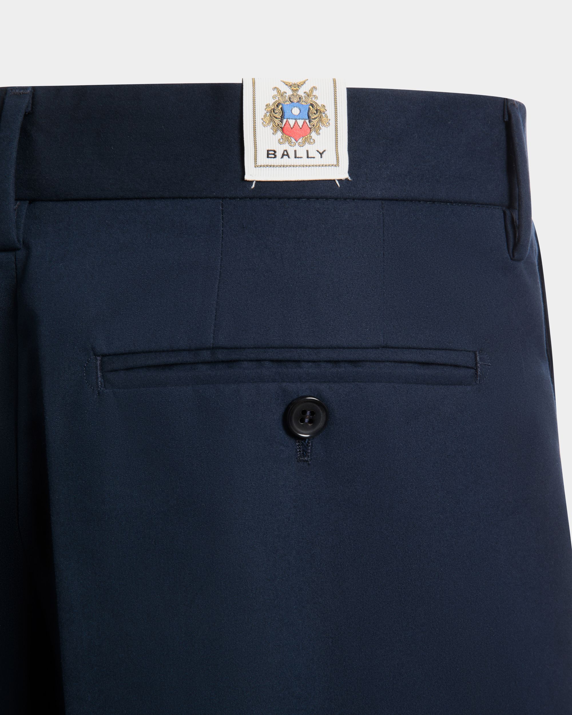 Pantalone Regular Con Pince In Misto Cotone Navy Blue - Uomo - Bally - 04