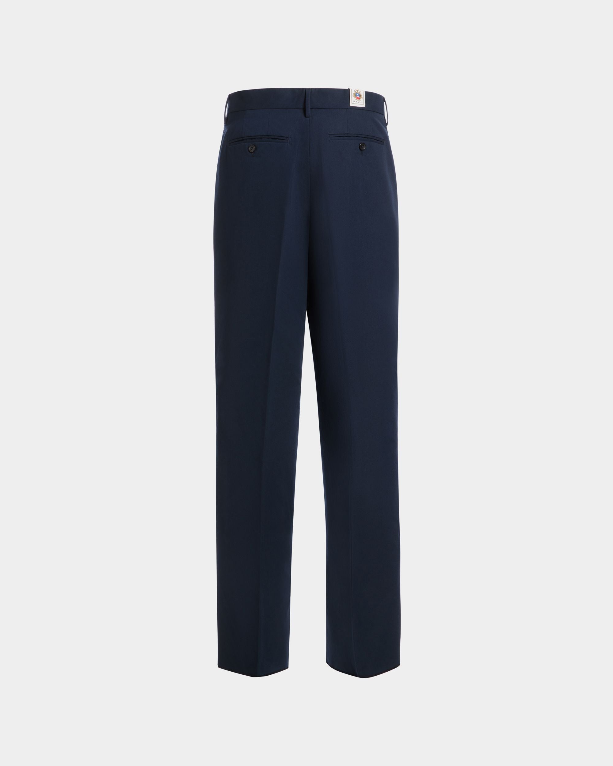 Pantalone Regular Con Pince In Misto Cotone Navy Blue - Uomo - Bally - 07