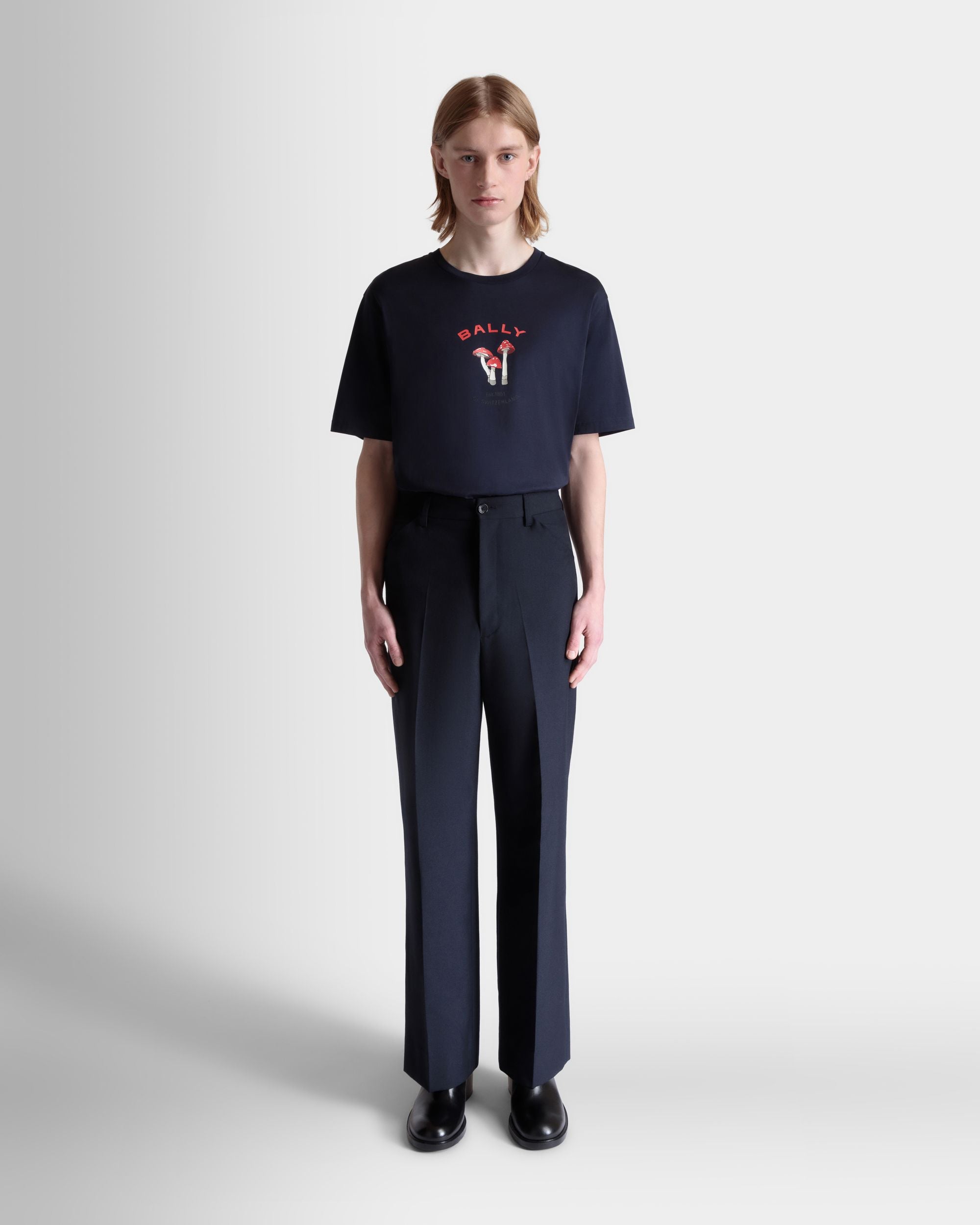 Pantalone Sartoriale In Misto Lana Navy Blue - Uomo - Bally - 02