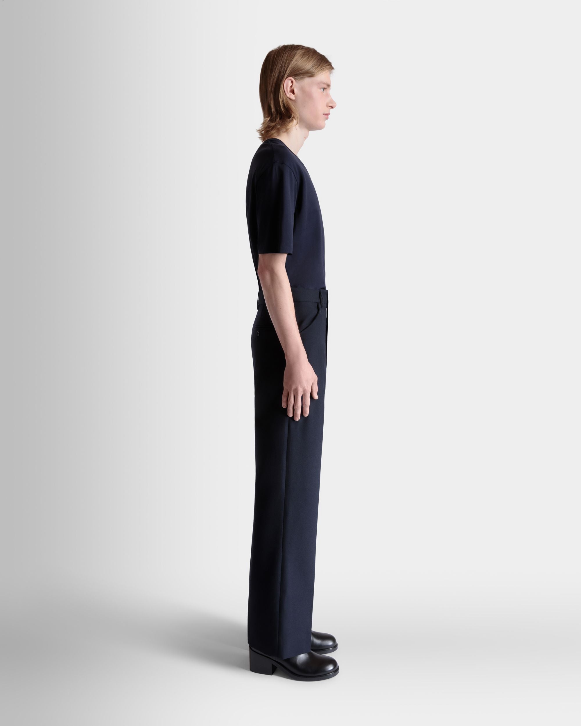 Pantalone Sartoriale In Misto Lana Navy Blue - Uomo - Bally - 05