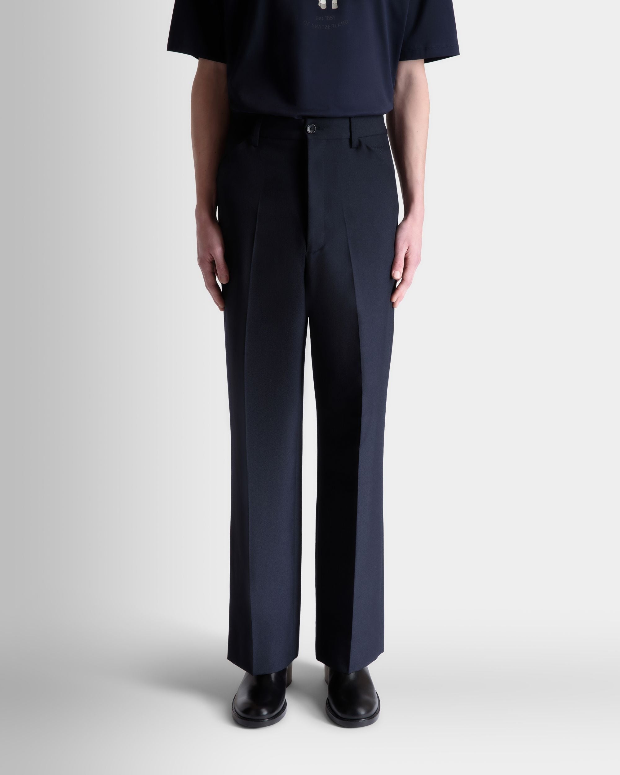 Pantalone Sartoriale In Misto Lana Navy Blue - Uomo - Bally - 08