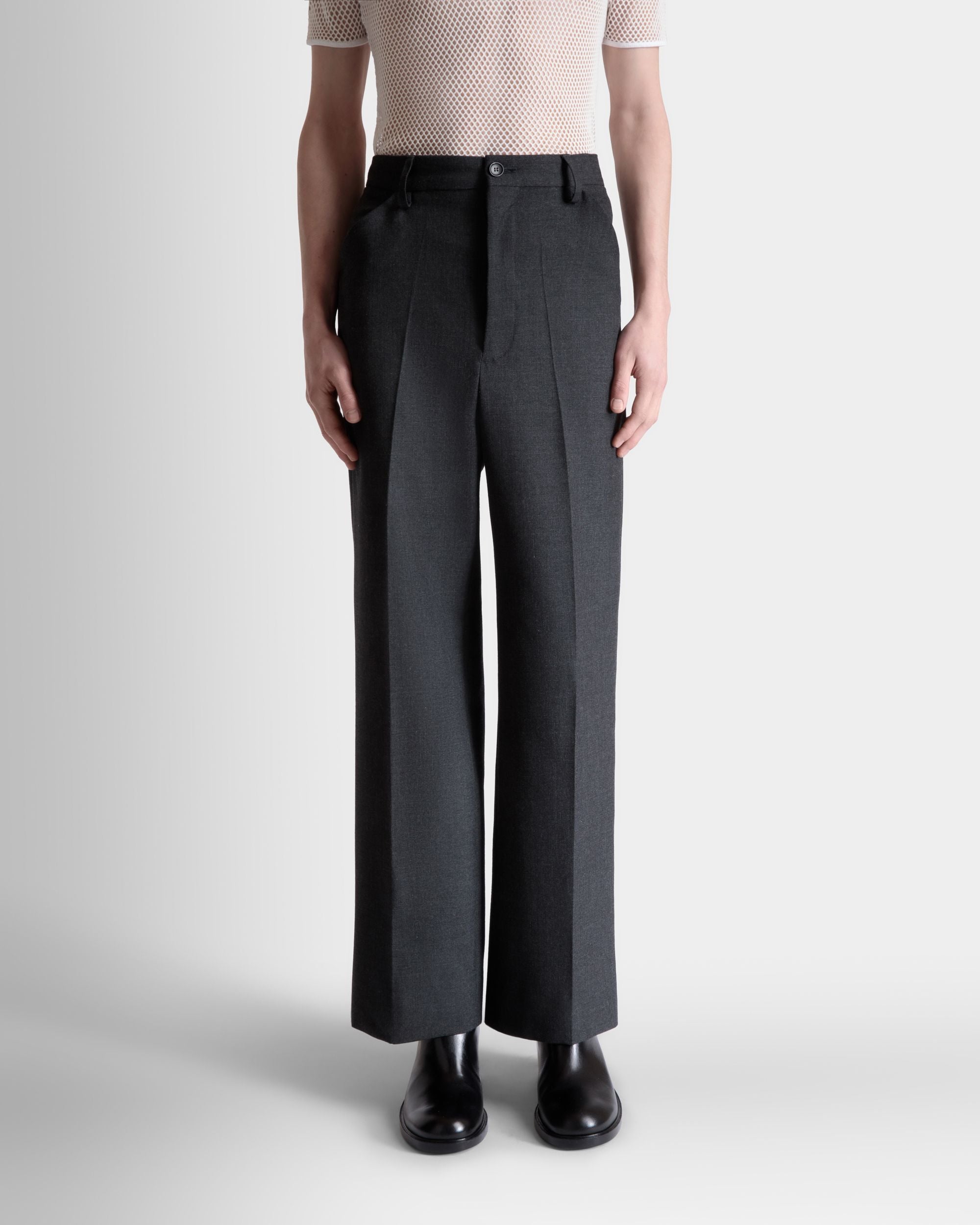 Pantalone In Misto Lana Grigio Mélange - Uomo - Bally - 08