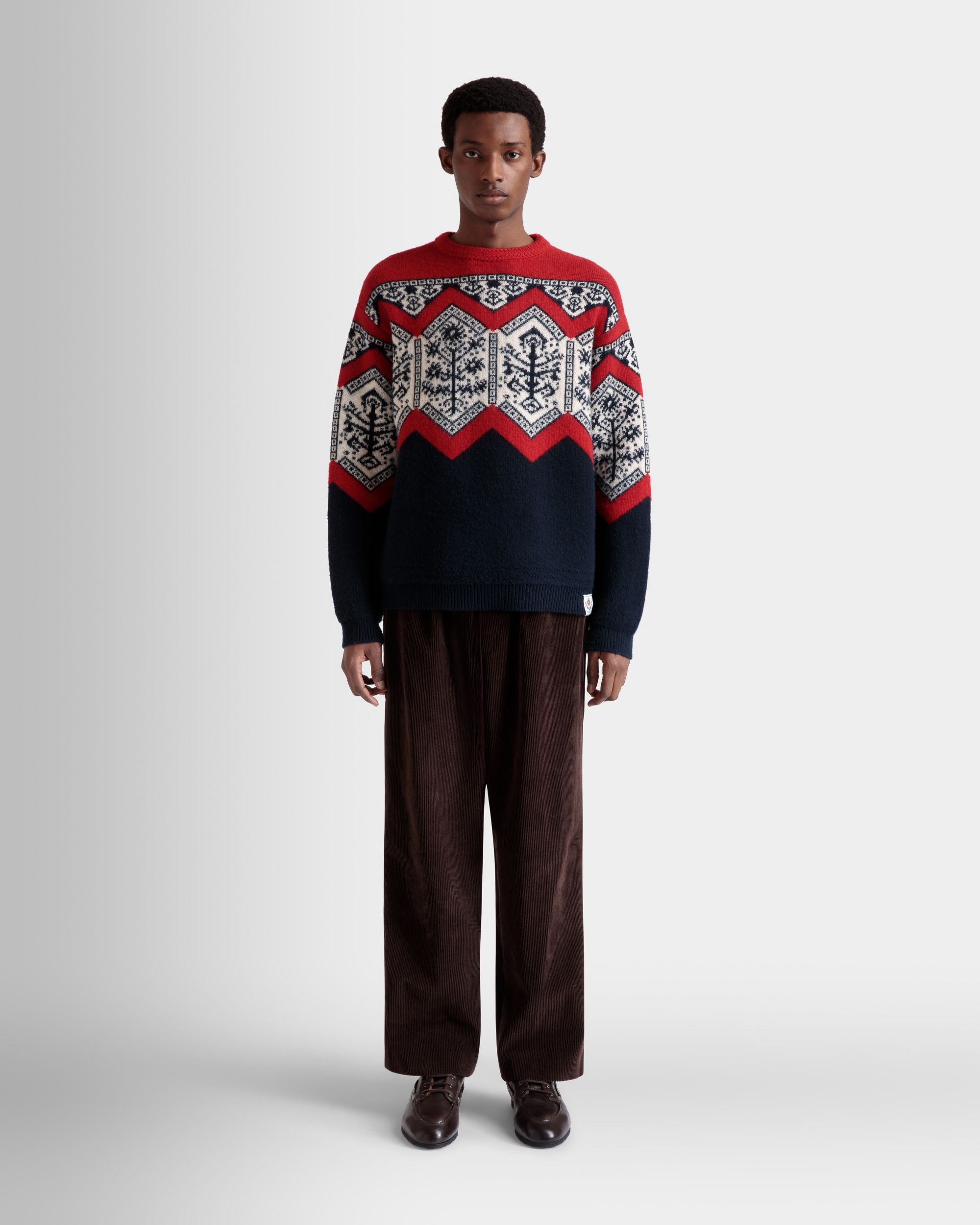 Pantalone Con Pince Winter Capsule In Corduroy Di Cotone Color Ebano - Uomo - Bally - 02
