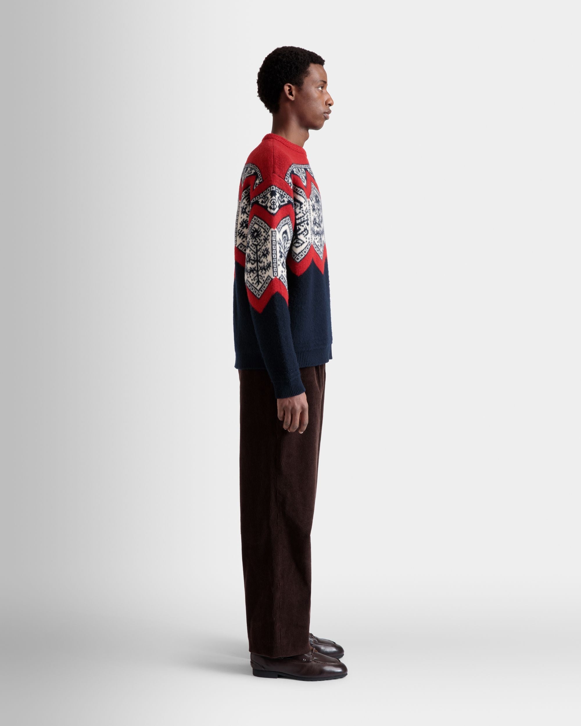 Pantalone Con Pince Winter Capsule In Corduroy Di Cotone Color Ebano - Uomo - Bally - 05