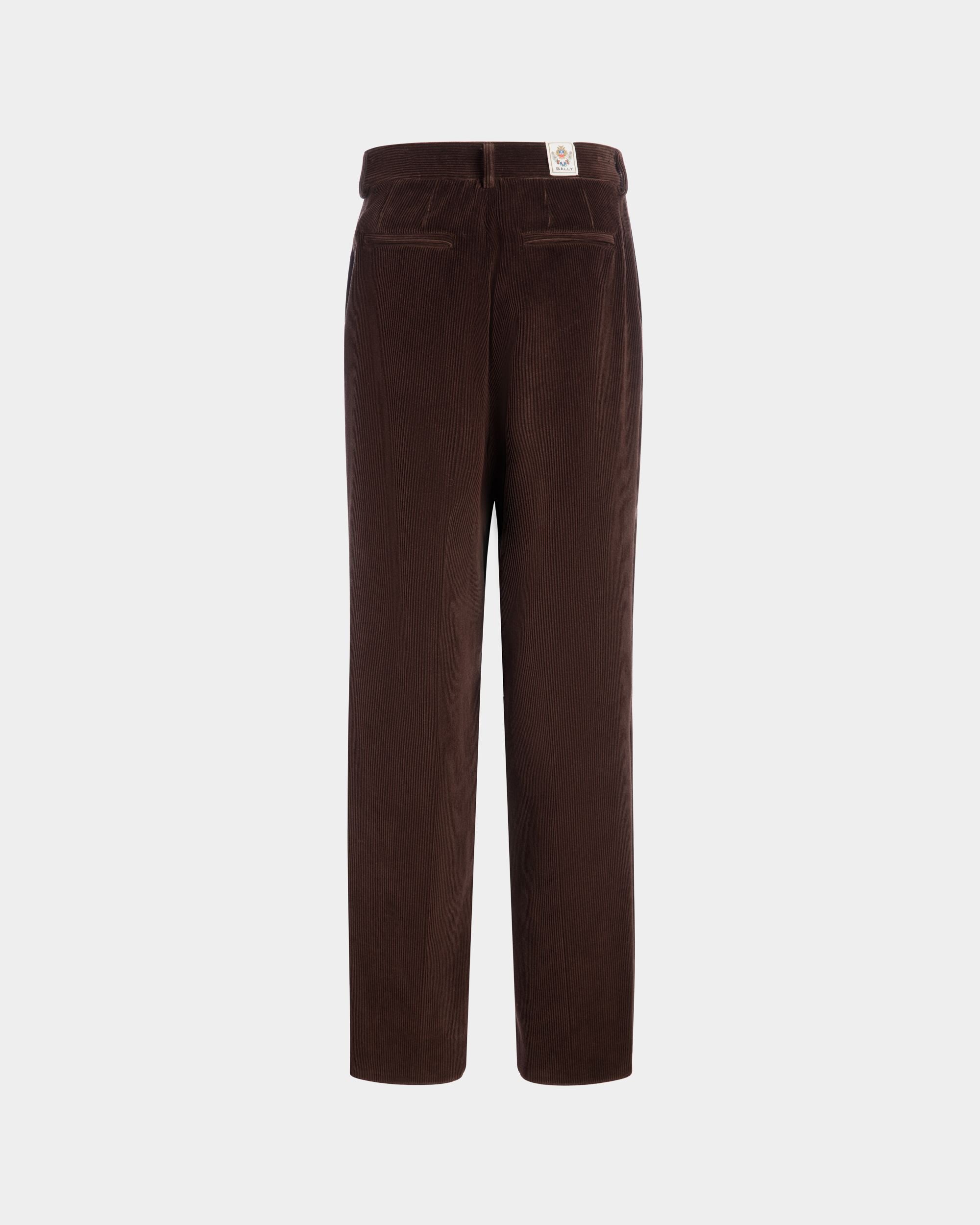 Pantalone Con Pince Winter Capsule In Corduroy Di Cotone Color Ebano - Uomo - Bally - 07