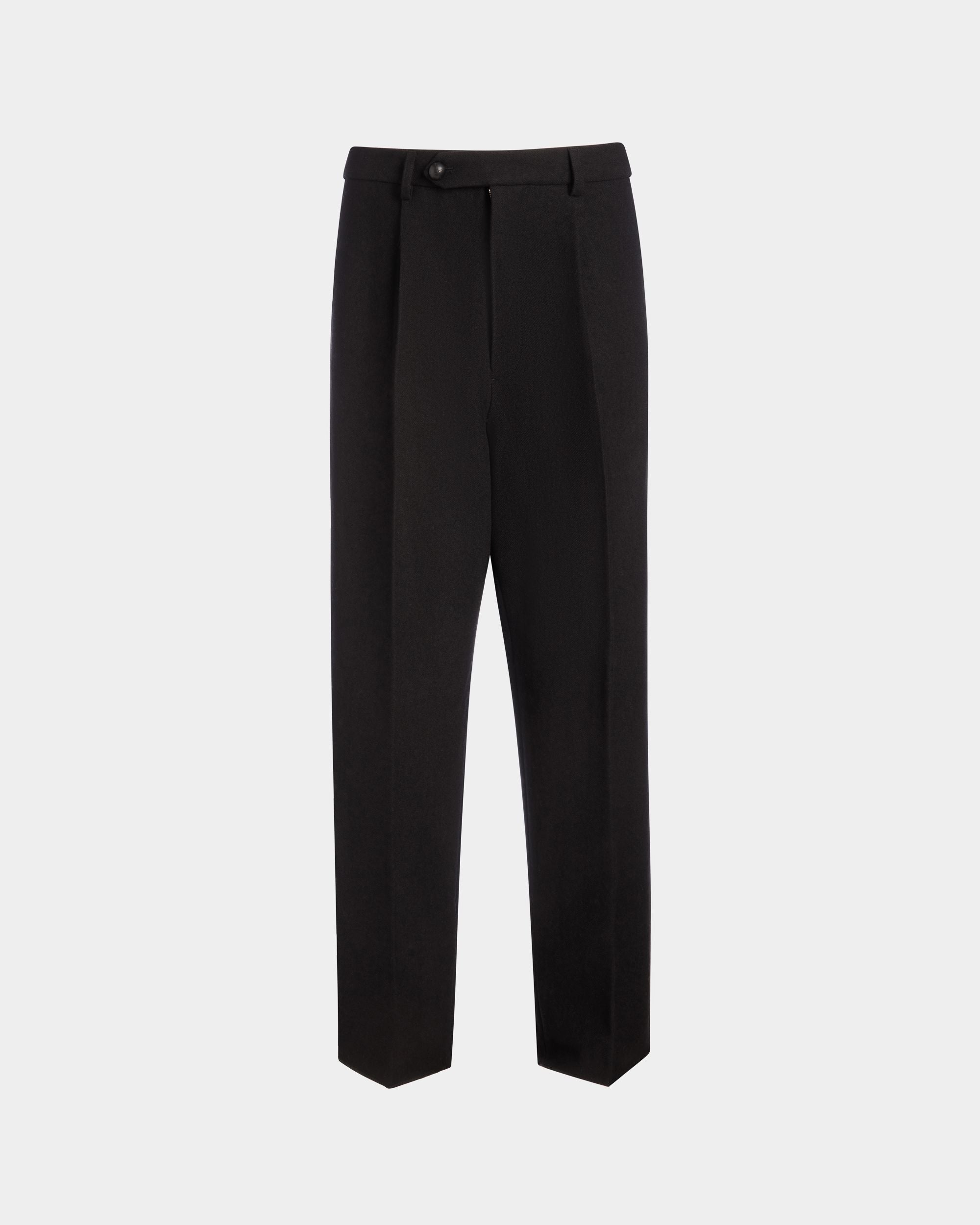 Pantalone Con Pince Winter Capsule In Misto Lana Nero - Uomo - Bally - 01