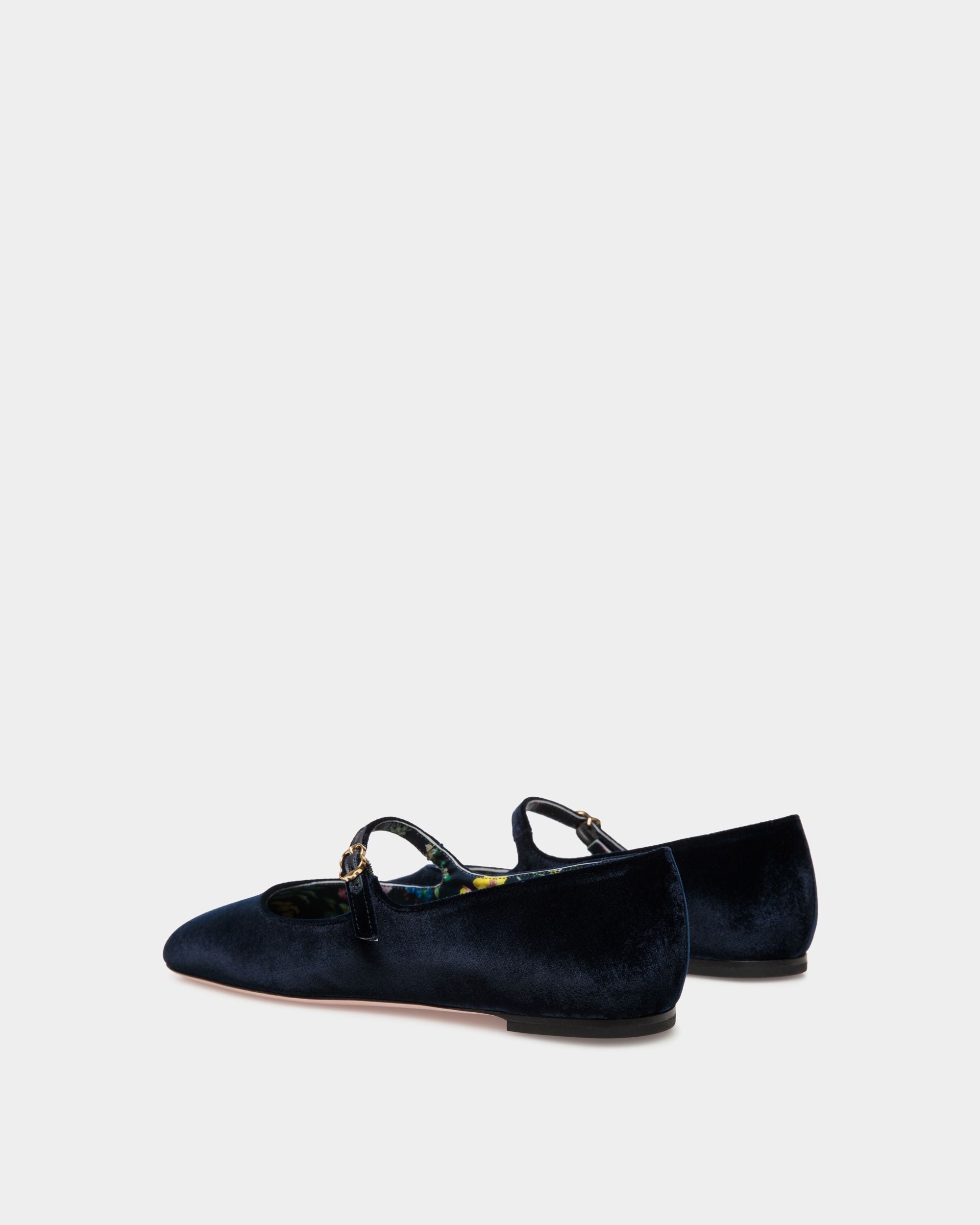 Ballerina Ballyrina In Velluto Navy Blue - Donna - Bally - 04