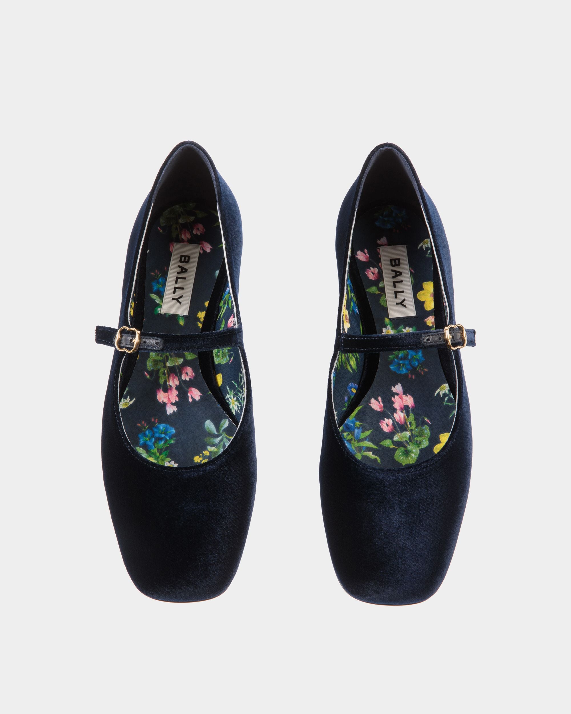 Ballerina Ballyrina In Velluto Navy Blue - Donna - Bally - 05