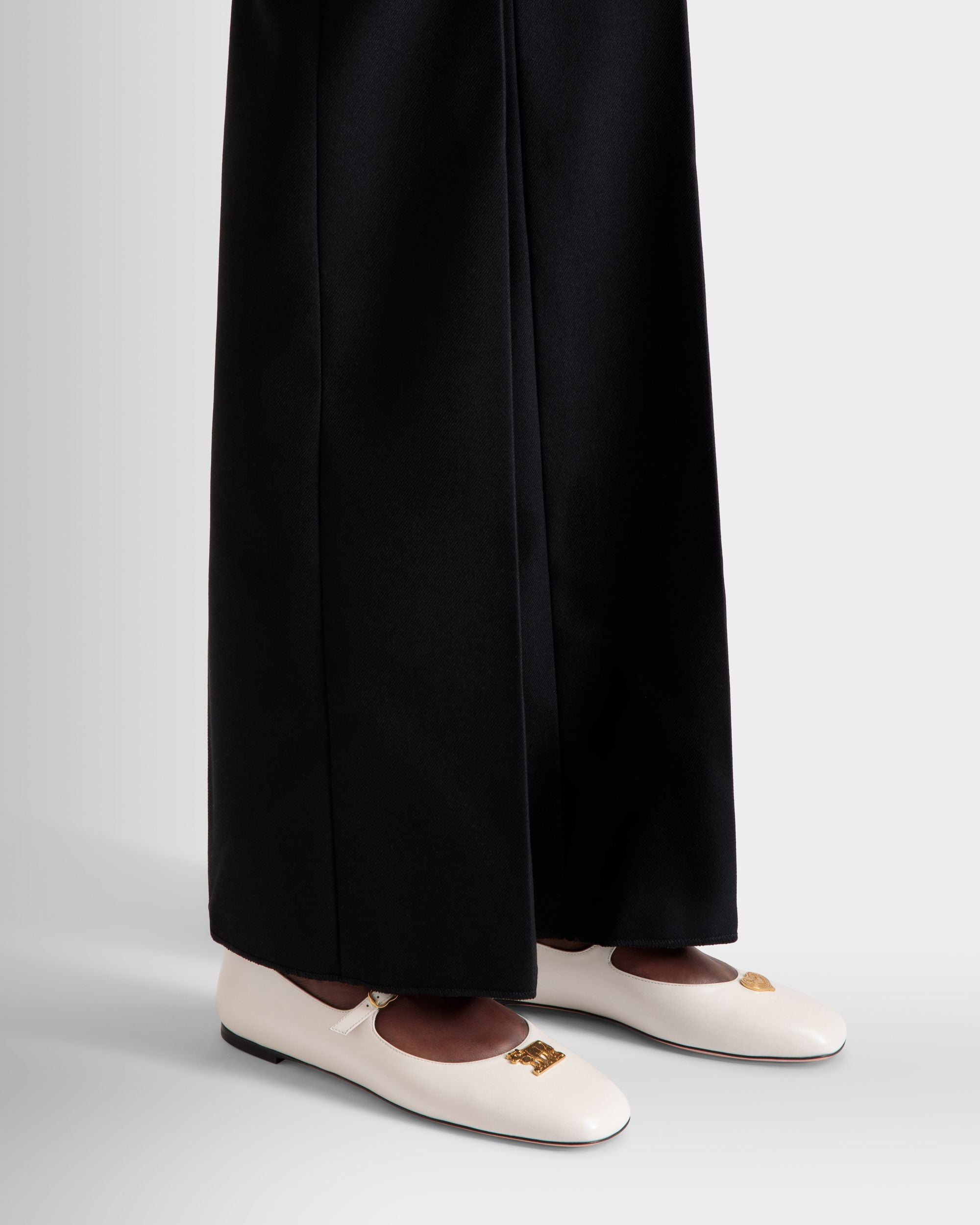 Ballerina Mary Jane Ballyrina In Pelle Bianca - Donna - Bally - 02