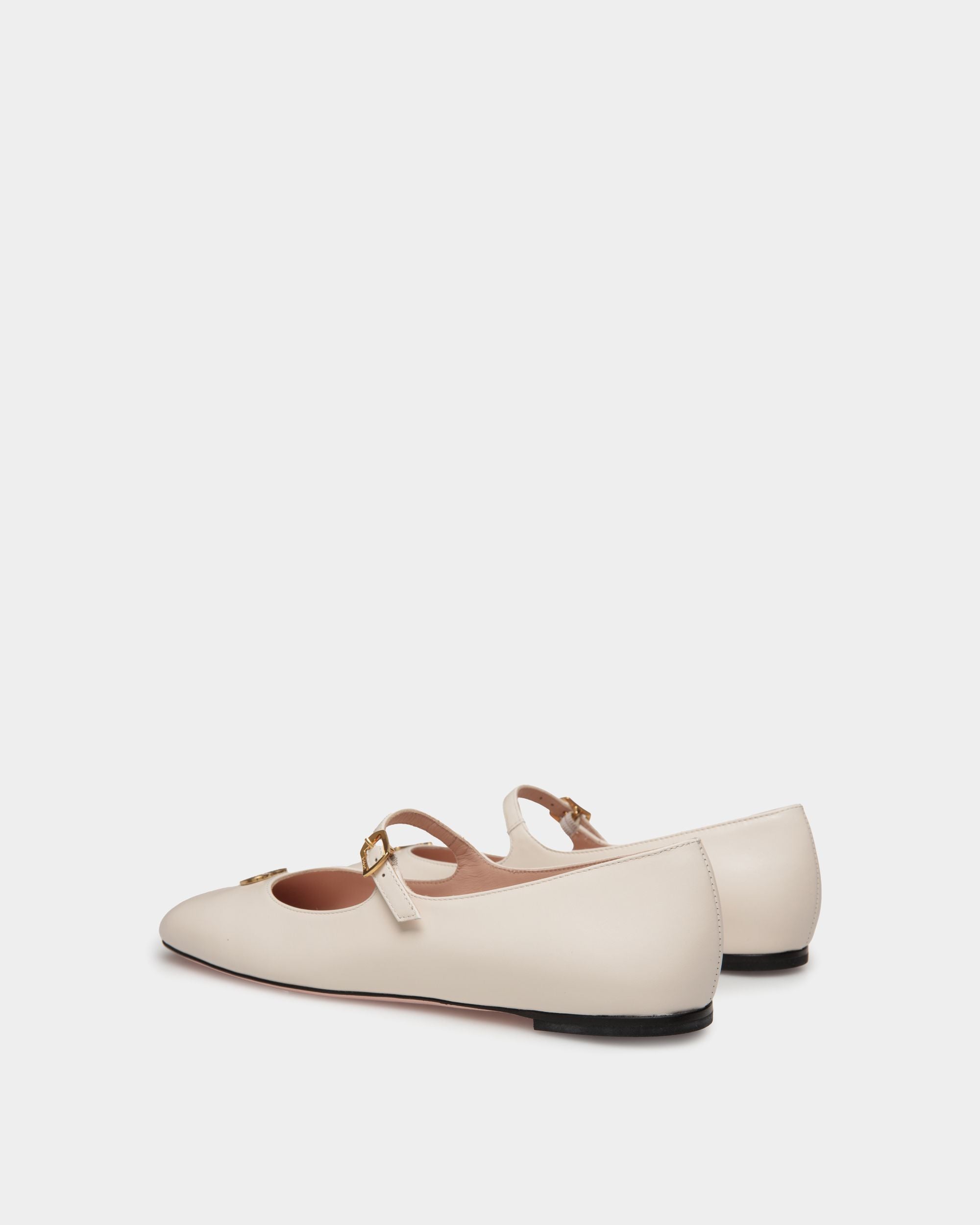 Ballerina Mary Jane Ballyrina In Pelle Bianca - Donna - Bally - 04