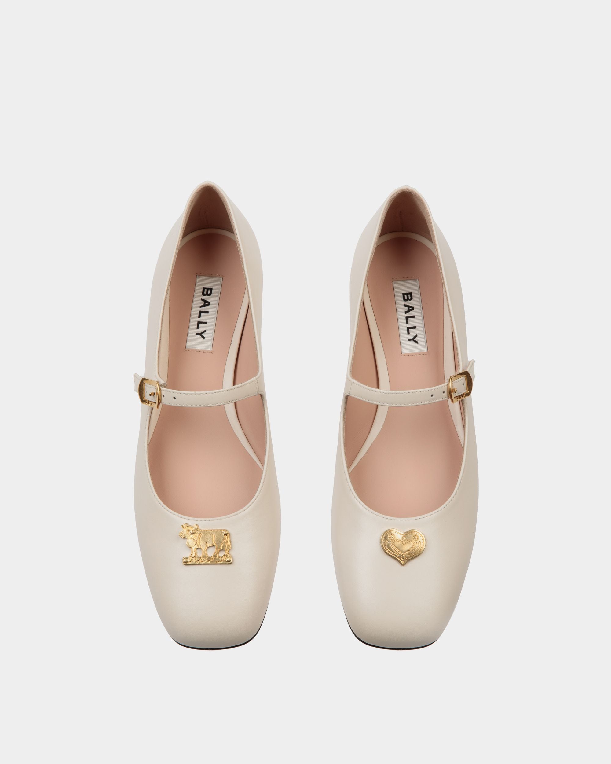 Ballerina Mary Jane Ballyrina In Pelle Bianca - Donna - Bally - 05