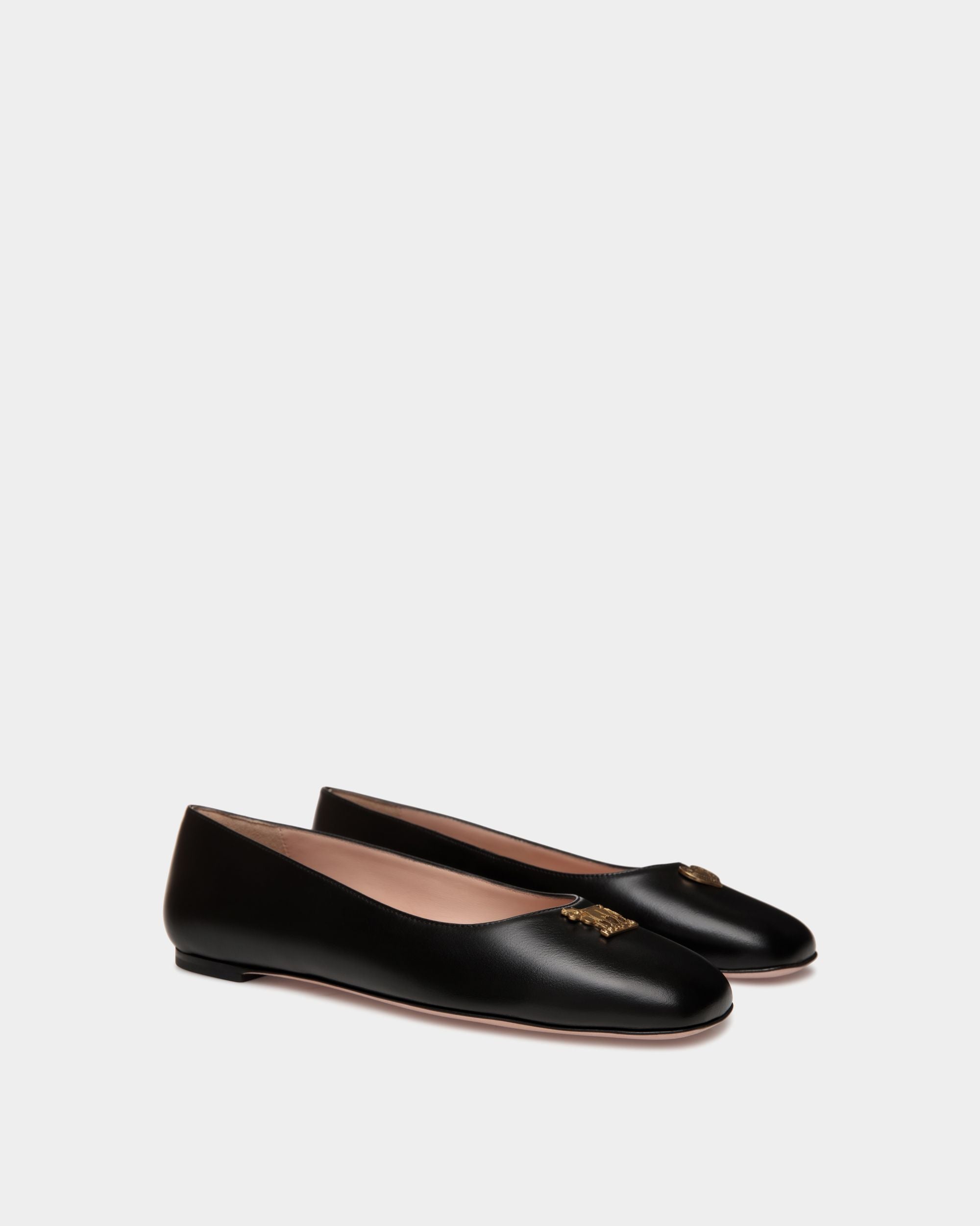 Ballyrina Flat In Black Leather - Donna - Bally - 02