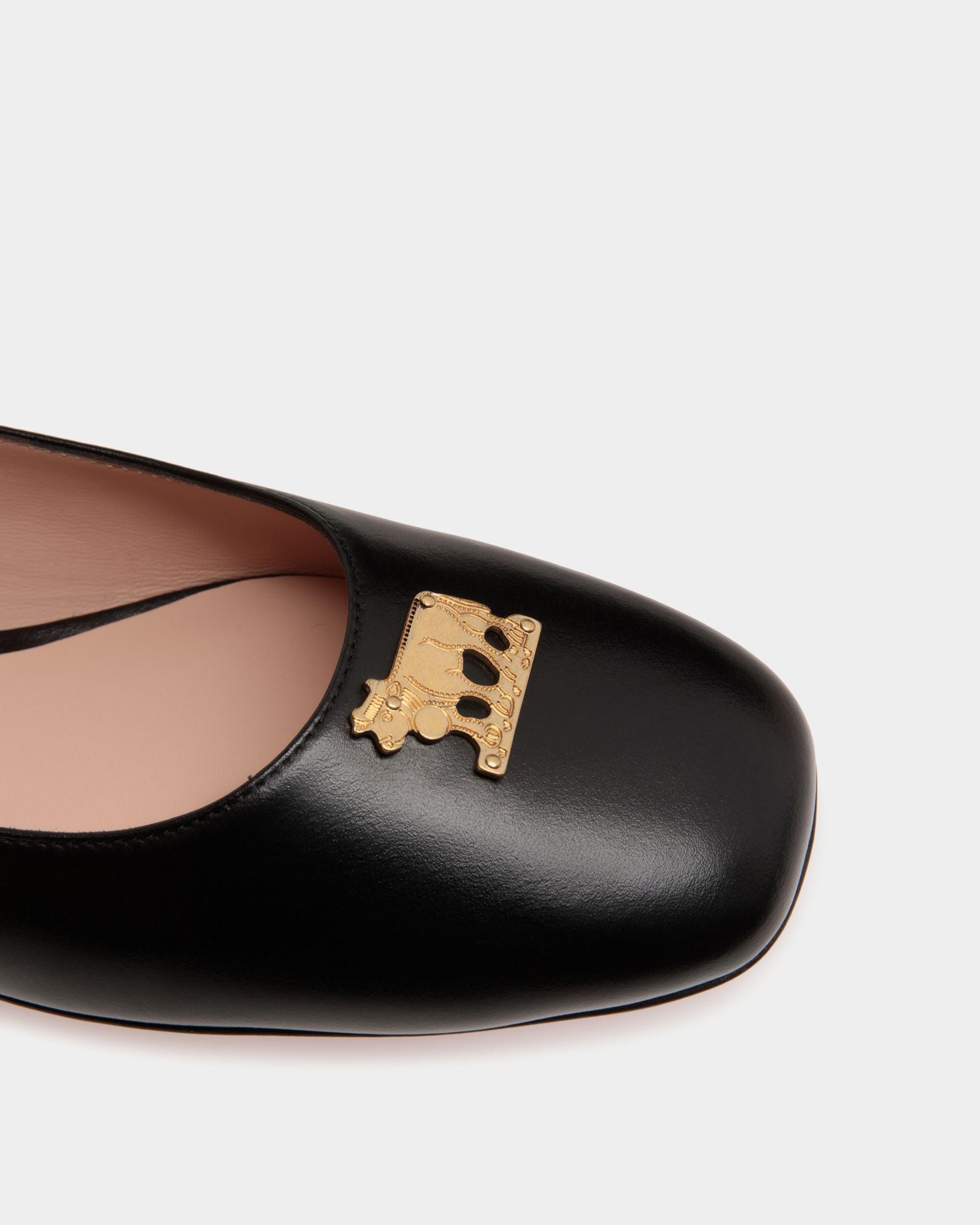 Ballyrina Flat In Black Leather - Donna - Bally - 05