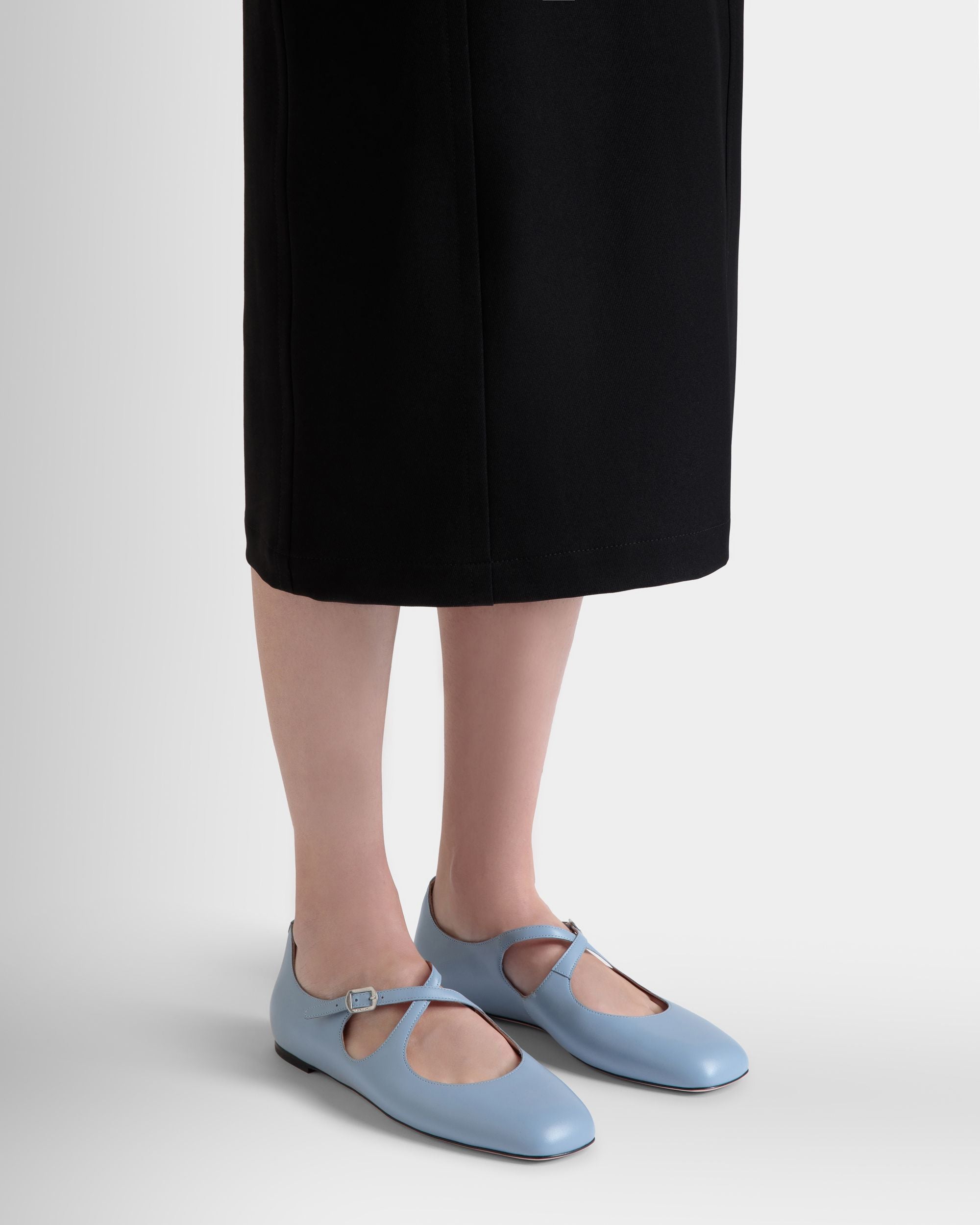 Ballerina Ballyrina In Pelle Light Blue - Donna - Bally - 02