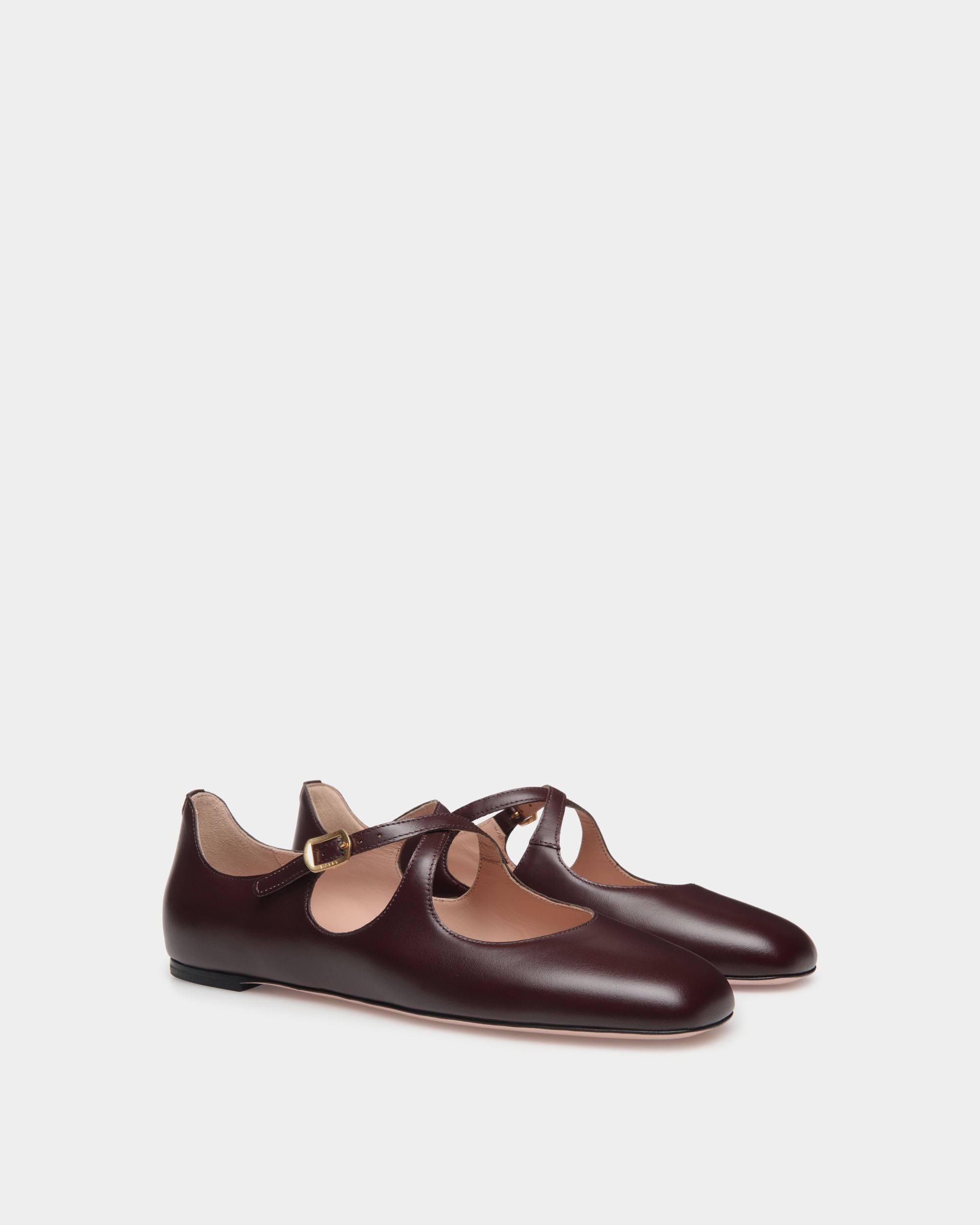 Ballerina Ballyrina In Pelle Bordeaux Scuro - Donna - Bally - 03