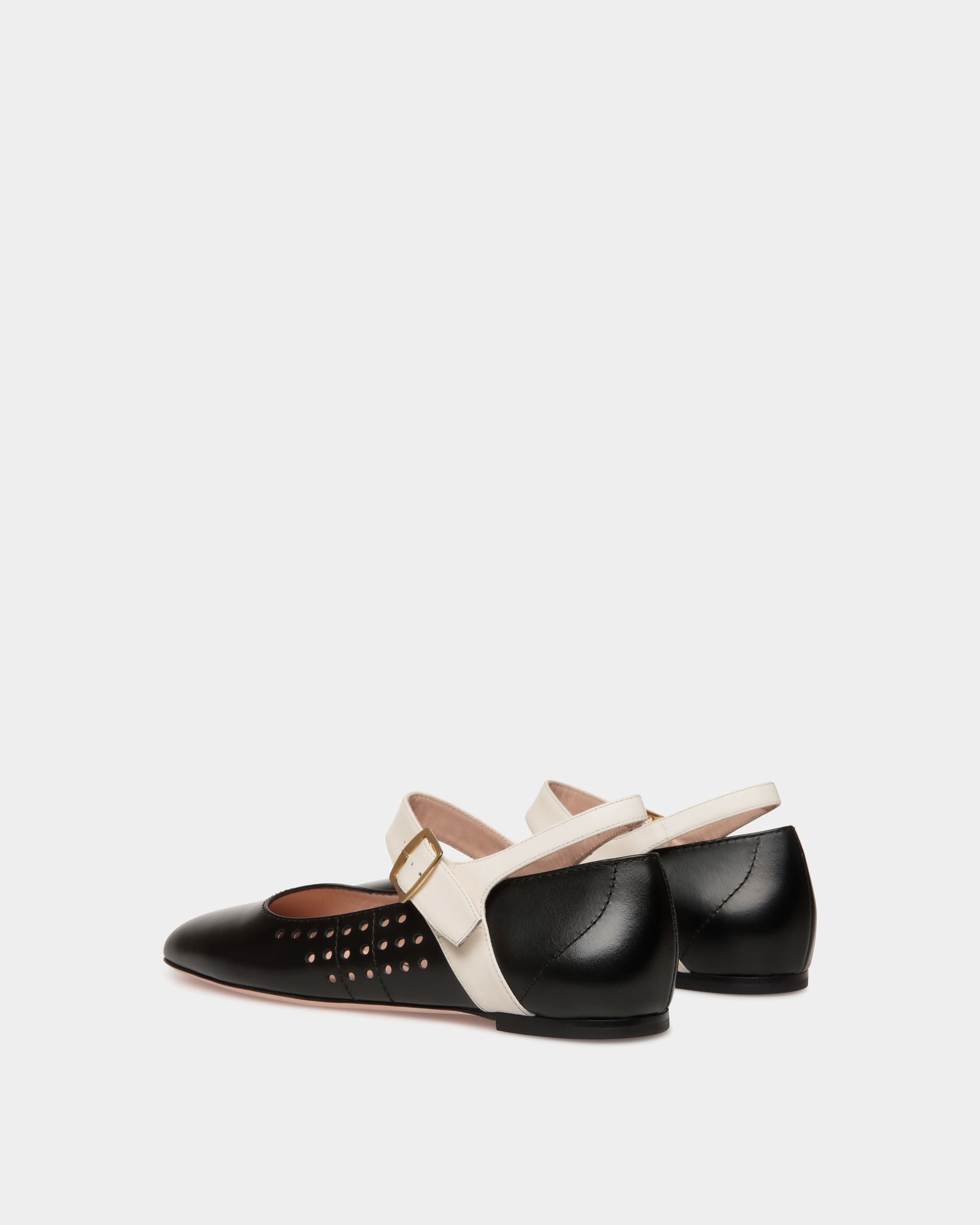 Ballerina Ballyrina In Pelle Bianca E Nera - Donna - Bally - 04