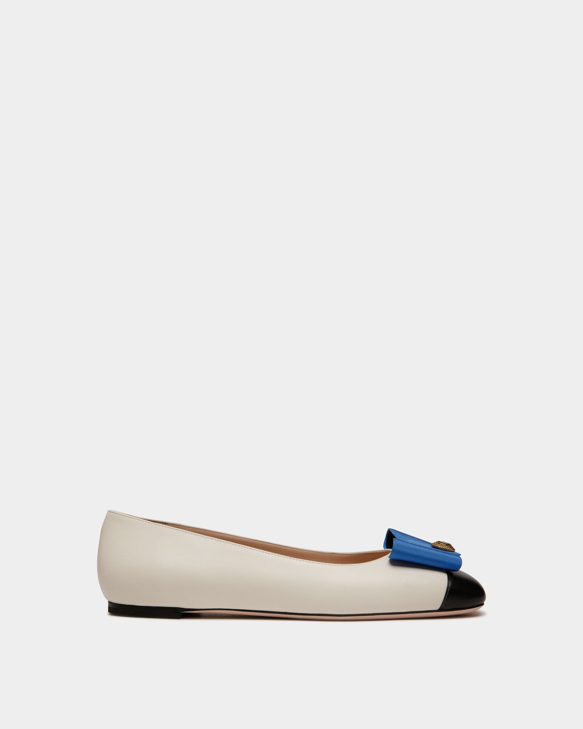 Ballerina B-Bow In Pelle Bianca E Nera - Donna - Bally - 01