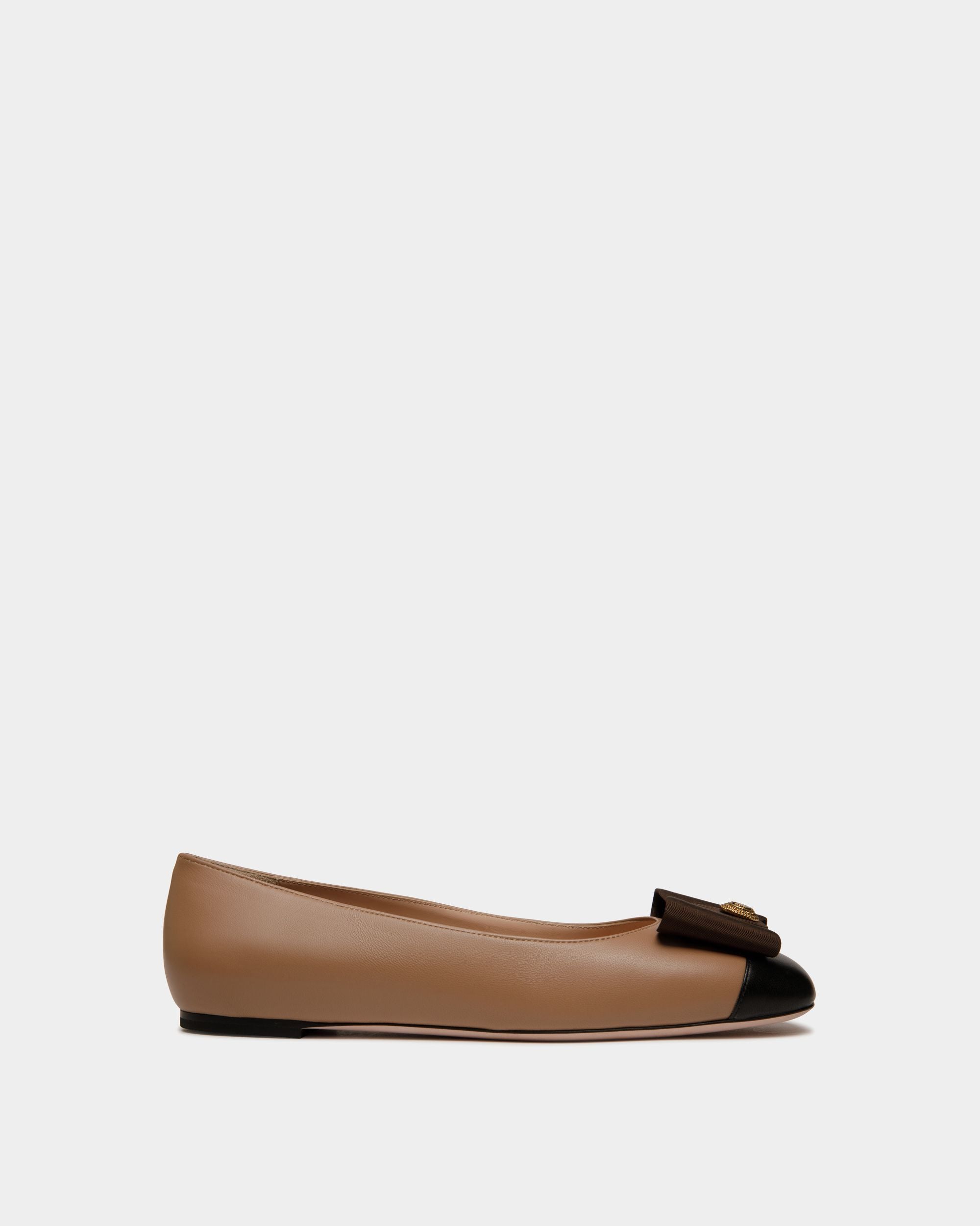 Ballerina B-Bow In Pelle Praline Beige - Donna - Bally - 01