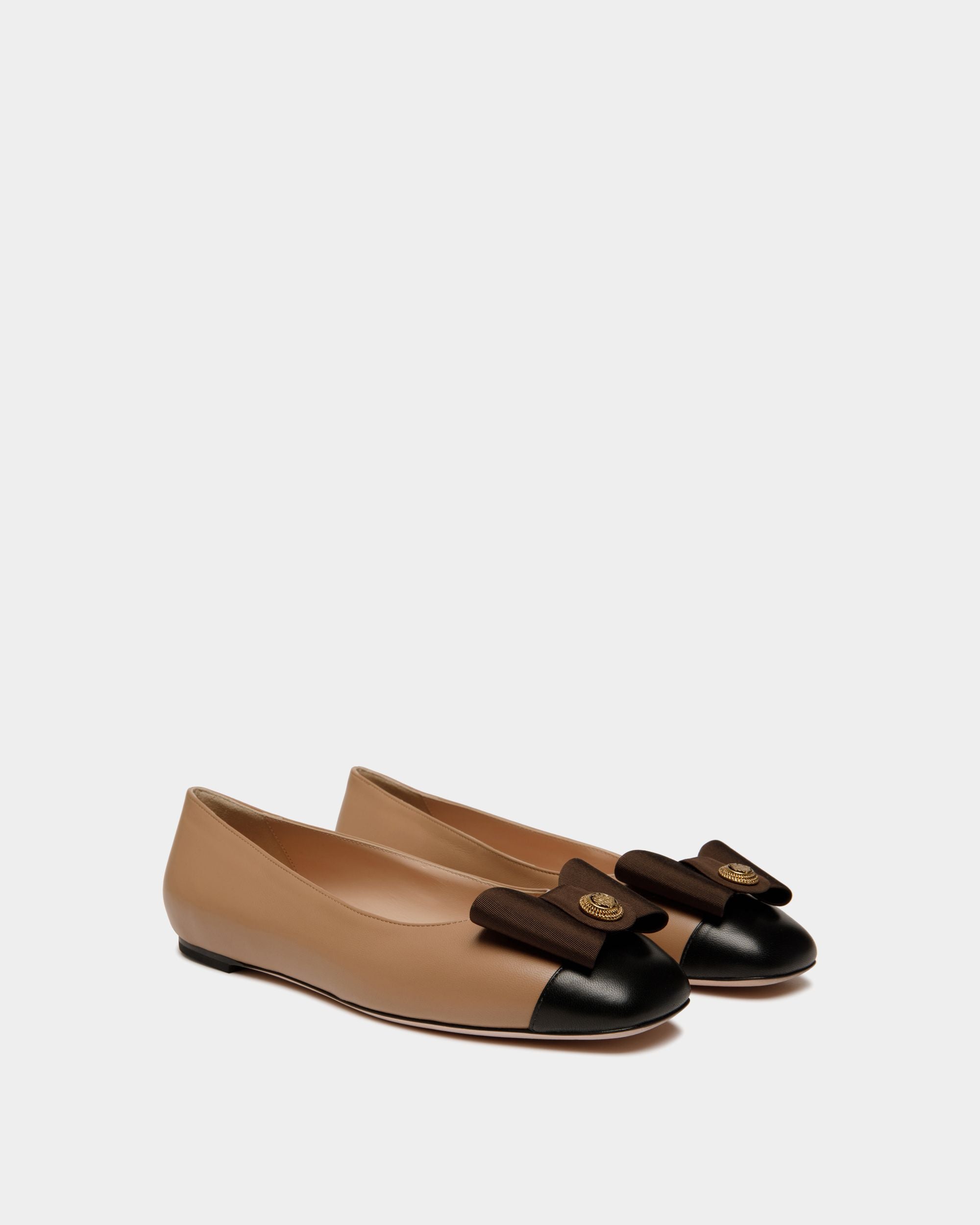 Ballerina B-Bow In Pelle Praline Beige - Donna - Bally - 03