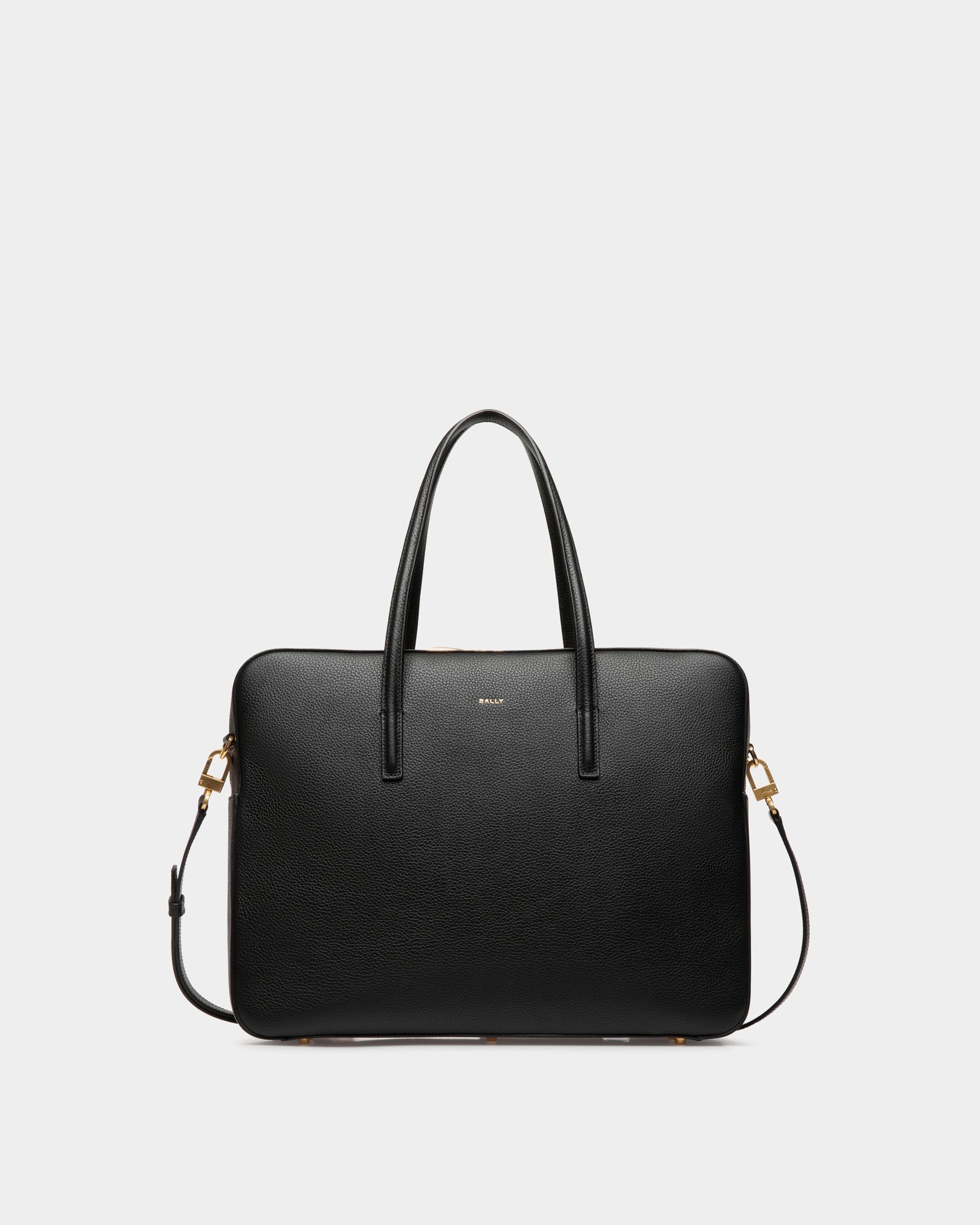 Borsa Business Emblem In Pelle Granata Nera - Donna - Bally - 01
